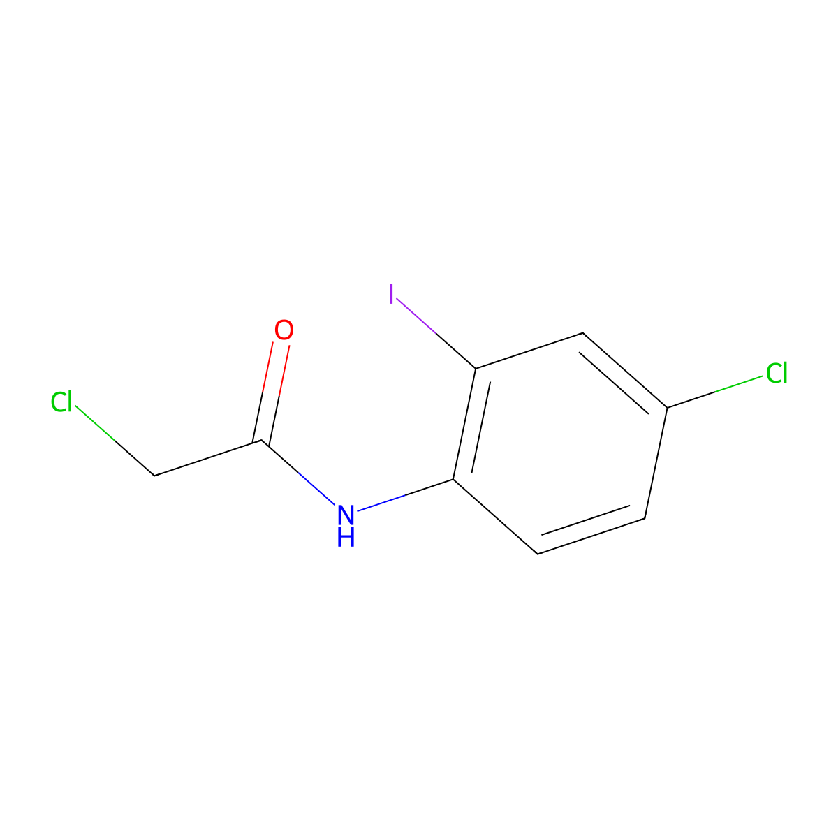 2-Chloro-N-(4-chloro-2-iodophenyl)acetamide molecular structure, CAS 1701902-71-7