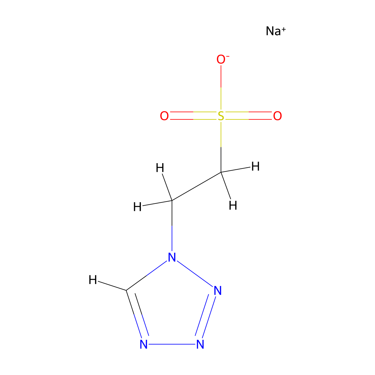 sodium 2-(1H-1,2,3,4-tetrazol-1-yl)ethane-1-sulfonate molecular structure, CAS 1701917-69-2