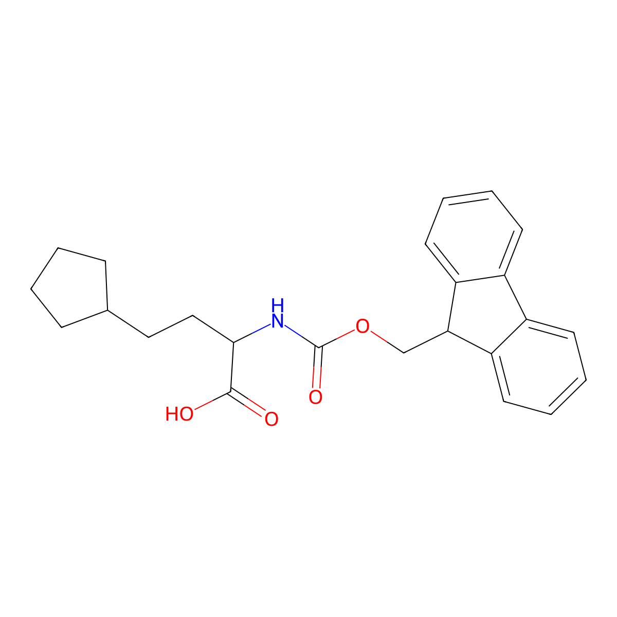 4-cyclopentyl-2-({[(9H-fluoren-9-yl)methoxy]carbonyl}amino)butanoic acid molecular structure, CAS 1701925-71-4