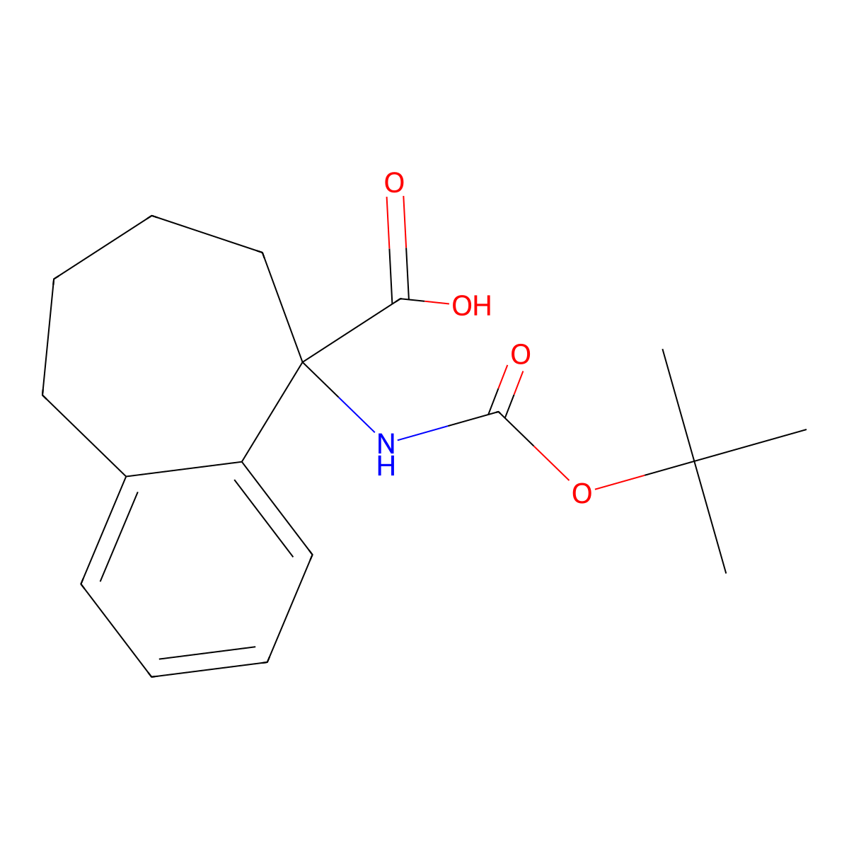5-{[(tert-butoxy)carbonyl]amino}-6,7,8,9-tetrahydro-5H-benzo[7]annulene-5-carboxylic acid molecular structure, CAS 1701928-95-1