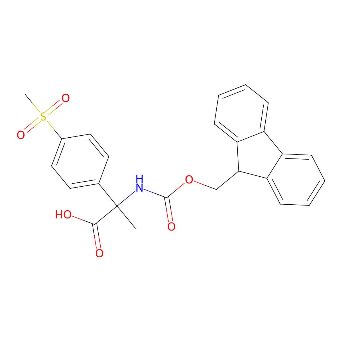 2-({[(9H-fluoren-9-yl)methoxy]carbonyl}amino)-2-(4-methanesulfonylphenyl)propanoic acid molecular structure, CAS 1701935-92-3