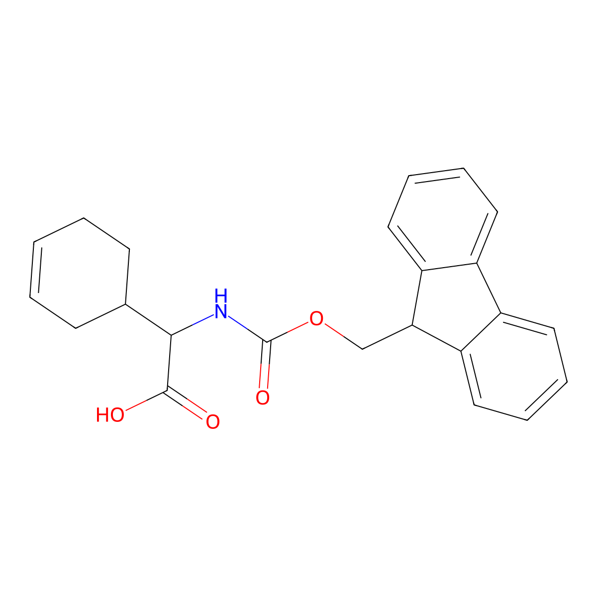 2-(cyclohex-3-en-1-yl)-2-({[(9H-fluoren-9-yl)methoxy]carbonyl}amino)acetic acid molecular structure, CAS 1701948-40-4