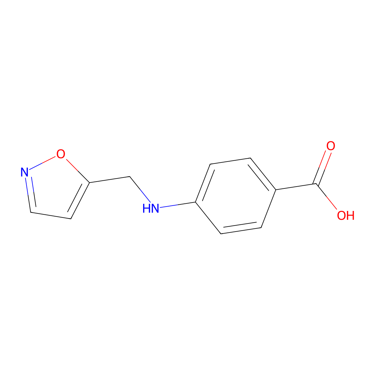 Benzoic acid, 4-[(5-isoxazolylmethyl)amino]- molecular structure, CAS 1701952-59-1