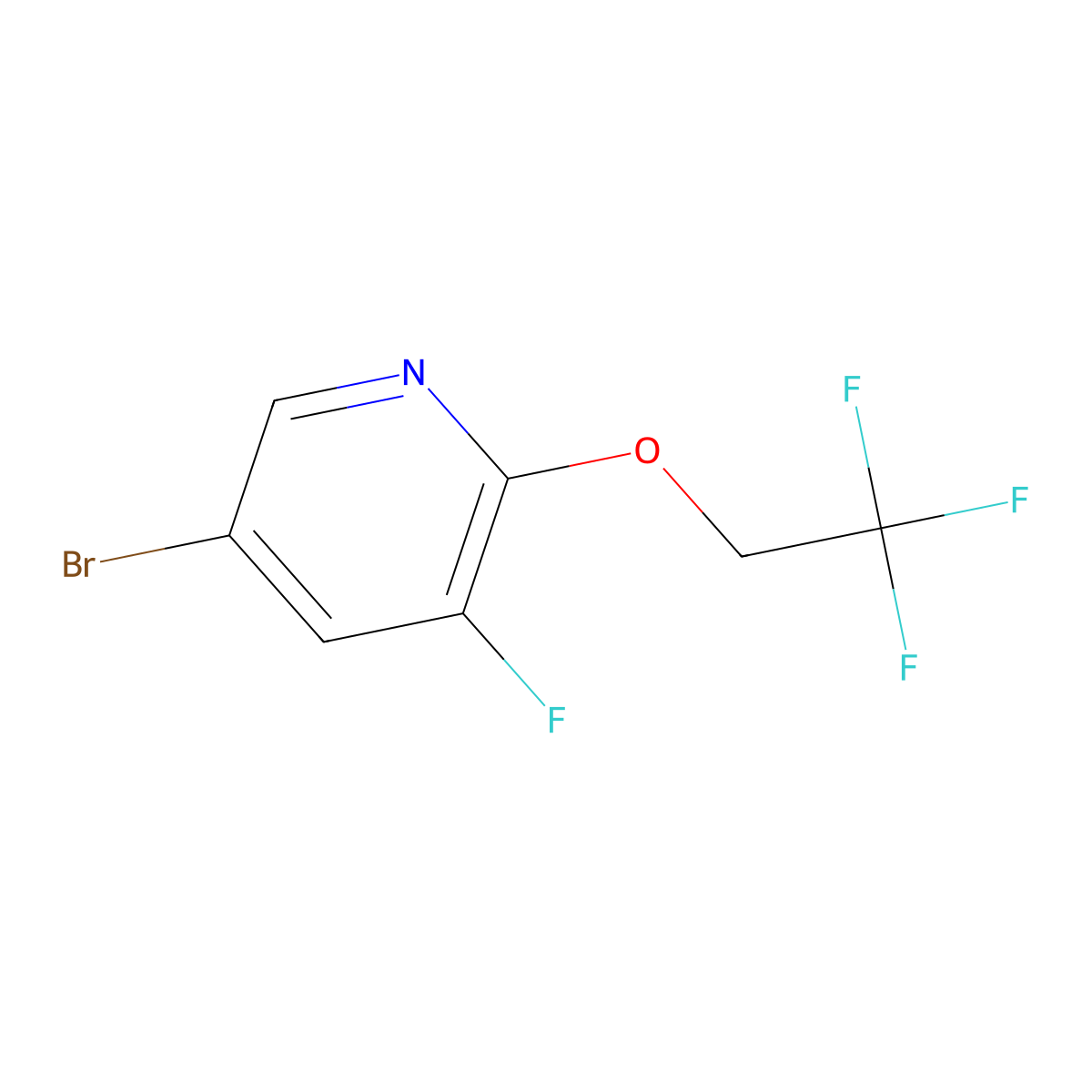 5-Bromo-3-fluoro-2-(2,2,2-trifluoroethoxy)pyridine molecular structure, CAS 1701953-27-6