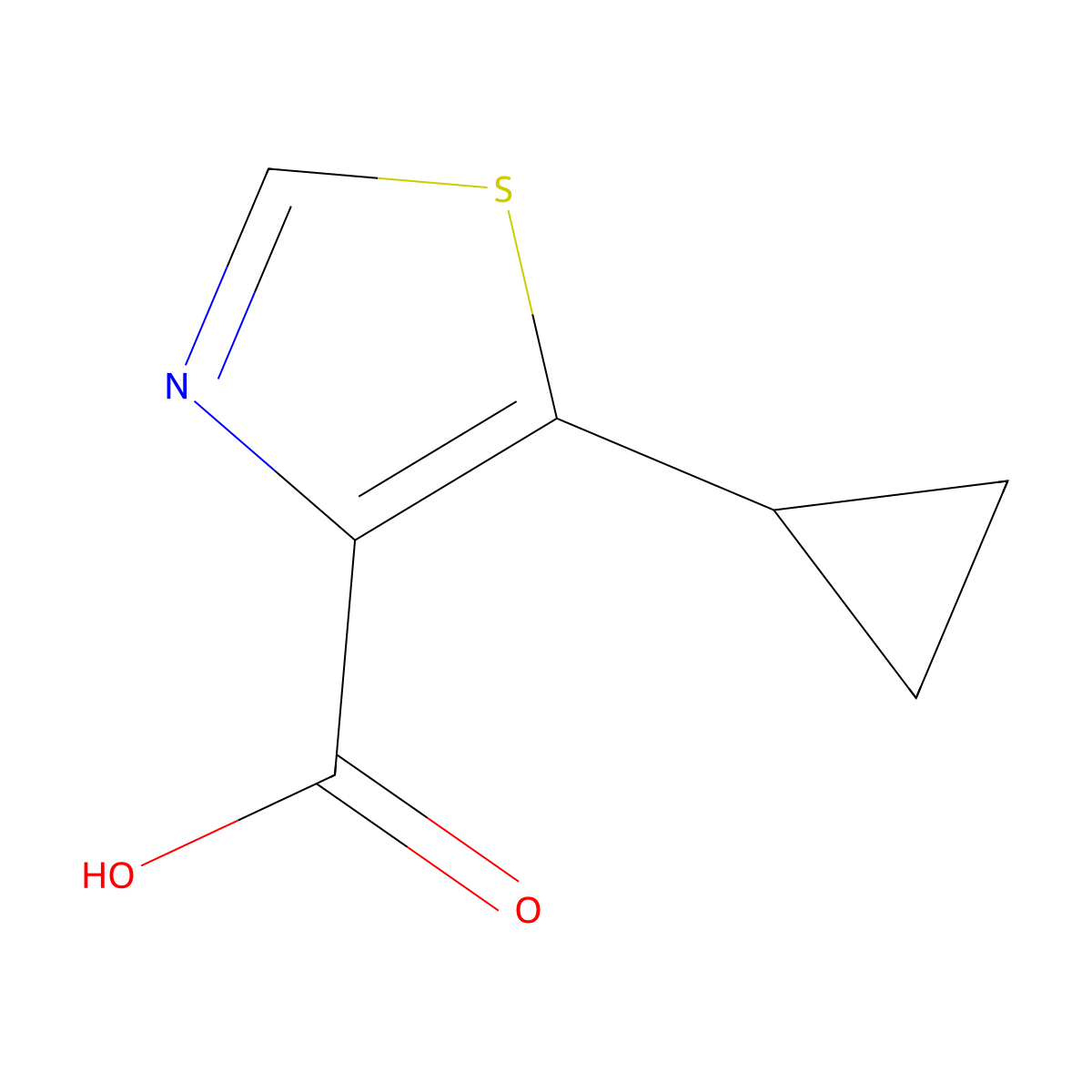5-Cyclopropyl-1,3-thiazole-4-carboxylic acid molecular structure, CAS 1701968-49-1