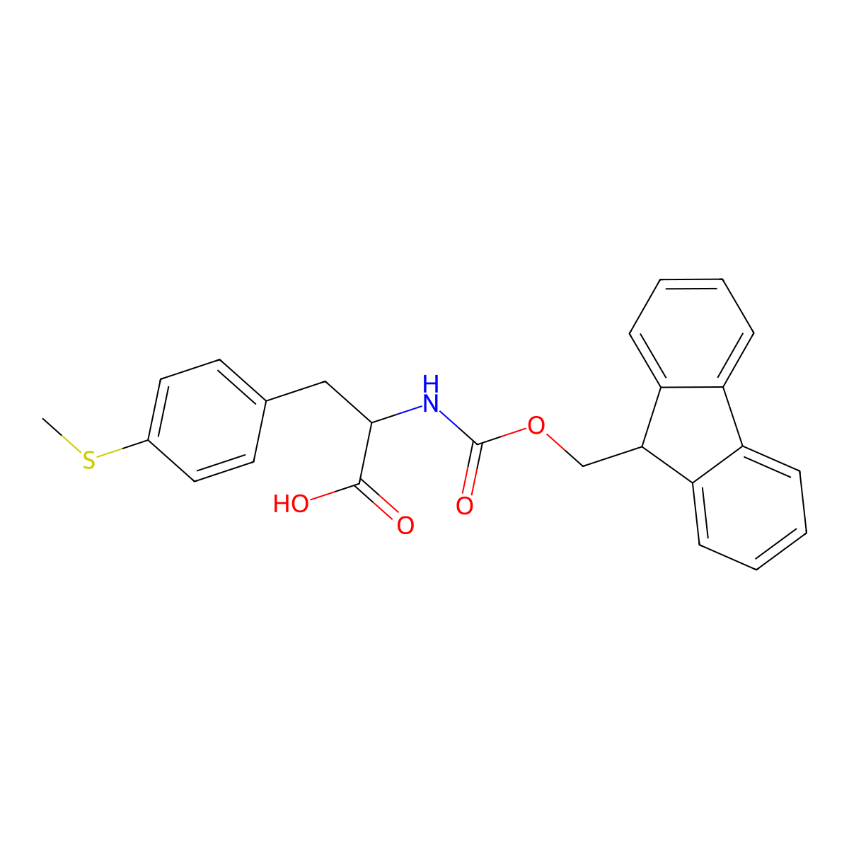 2-({[(9H-fluoren-9-yl)methoxy]carbonyl}amino)-3-[4-(methylsulfanyl)phenyl]propanoicacid molecular structure, CAS 1701975-51-0