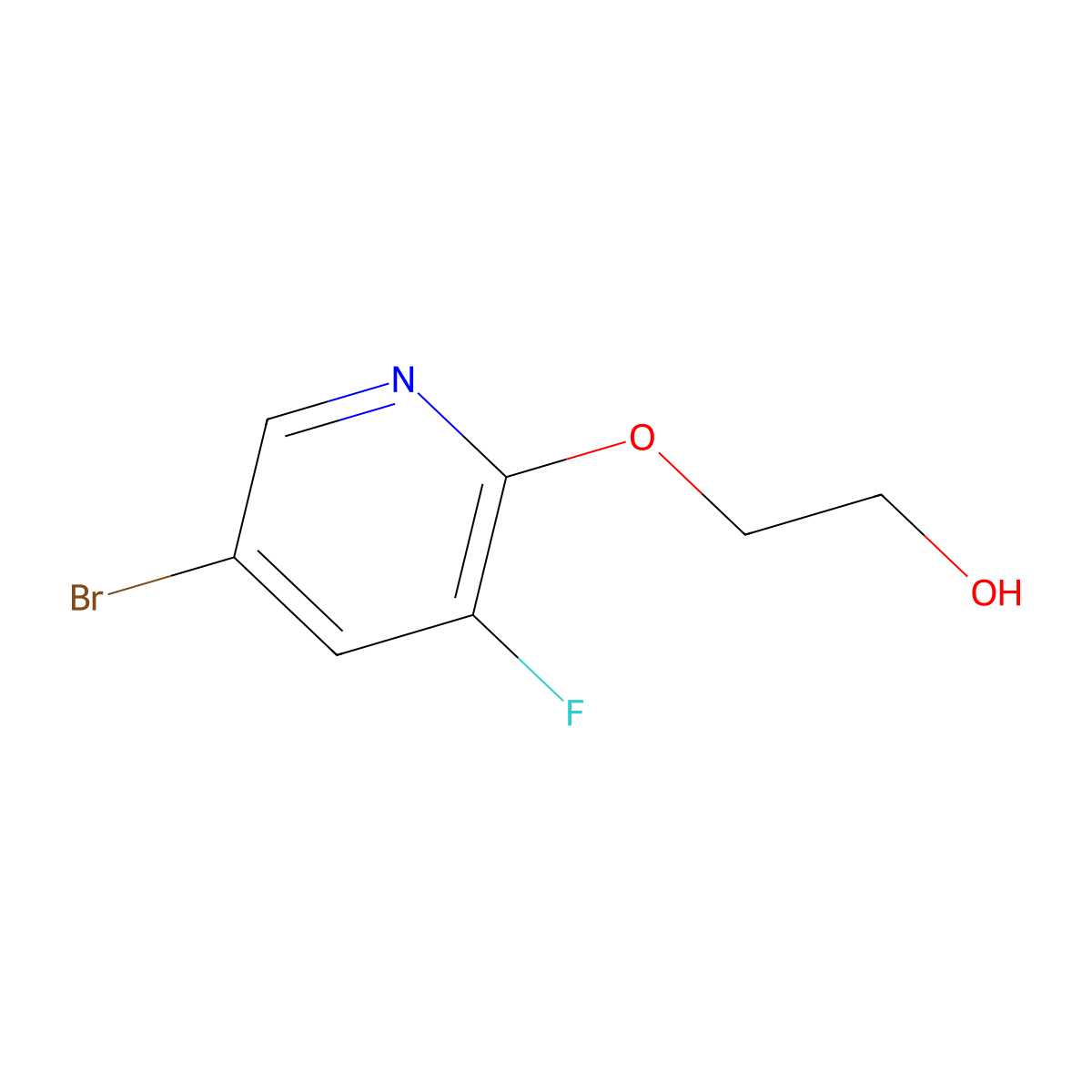 2-[(5-Bromo-3-fluoro-2-pyridinyl)oxy]ethanol molecular structure, CAS 1701975-79-2