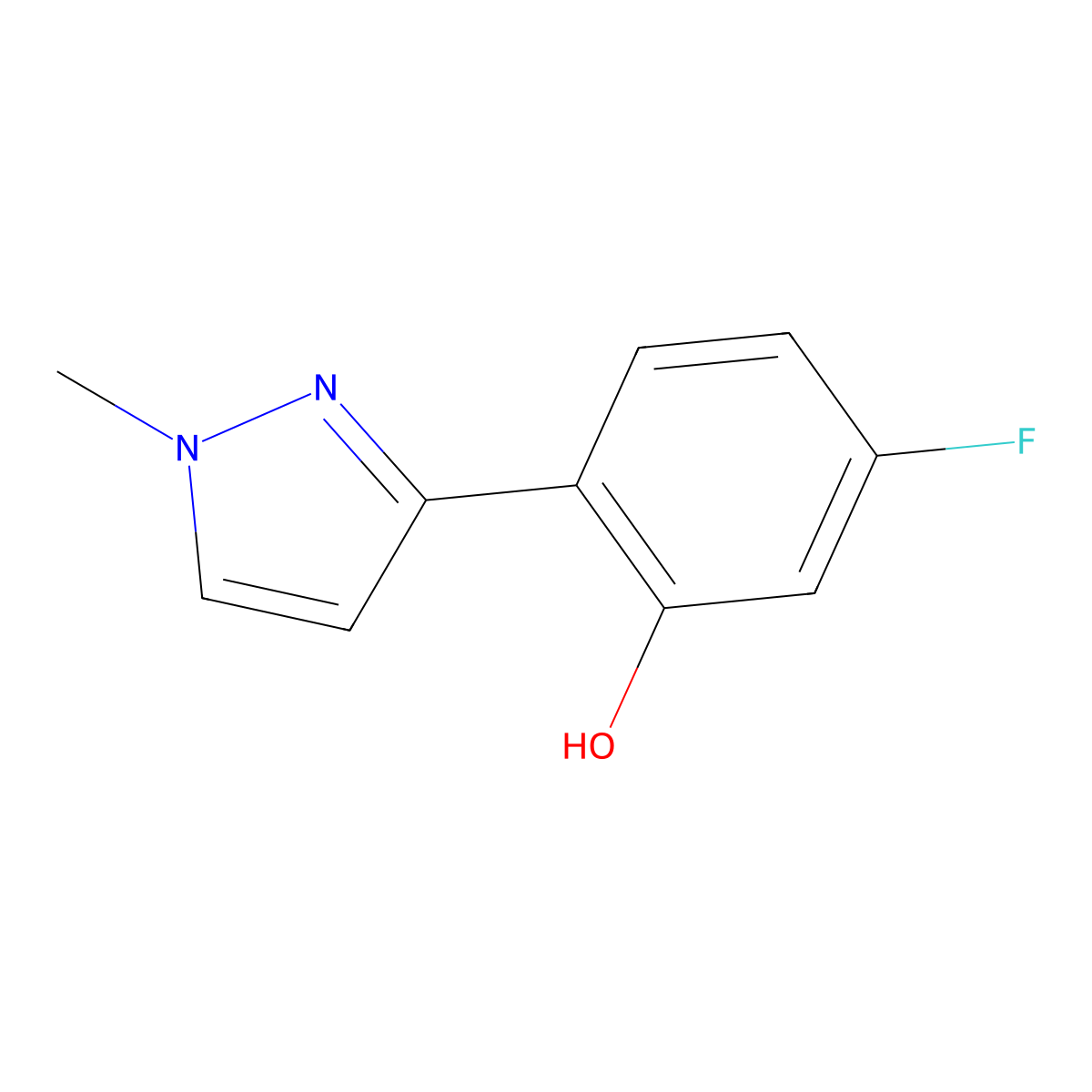 5-Fluoro-2-(1-methyl-1H-pyrazol-3-yl)phenol molecular structure, CAS 1701982-10-6