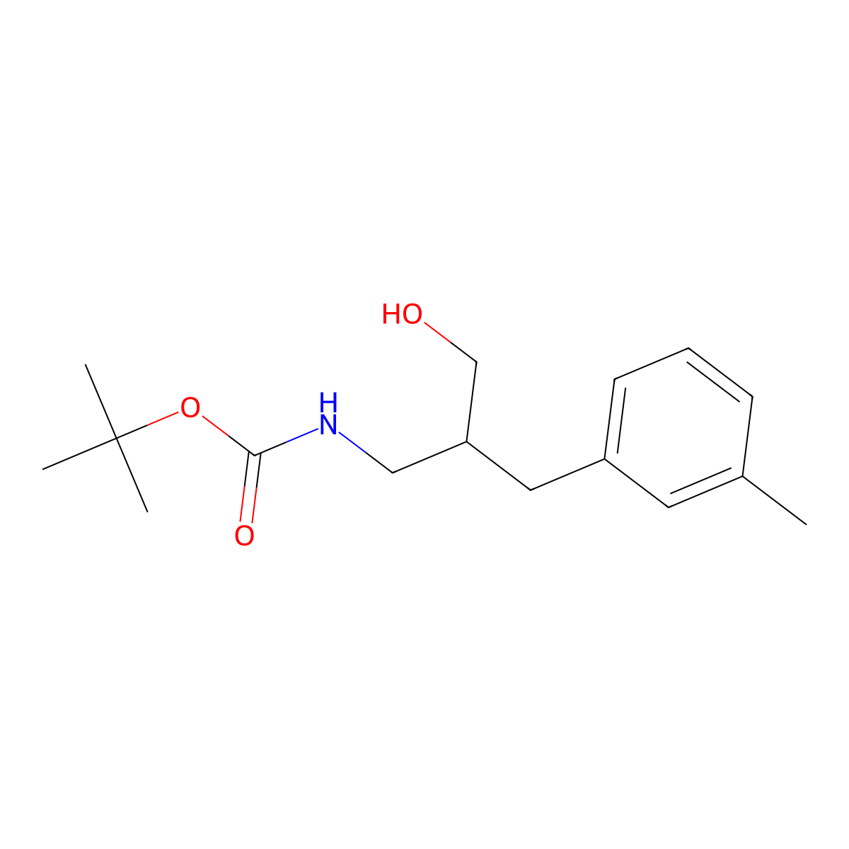 tert-butyl N-{3-hydroxy-2-[(3-methylphenyl)methyl]propyl}carbamate molecular structure, CAS 1701982-39-9