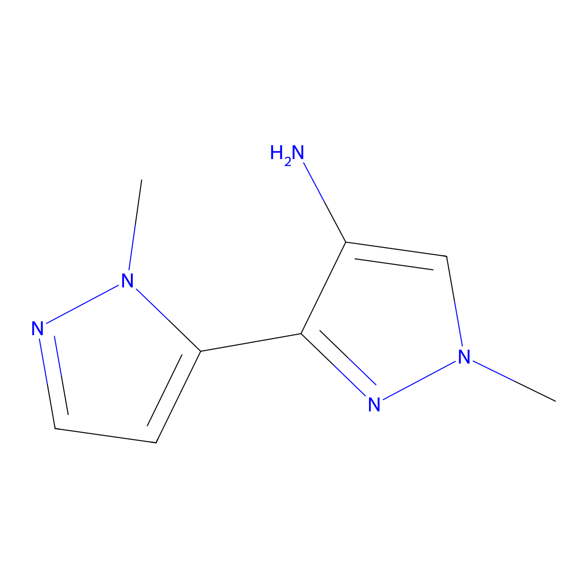 1,2'-dimethyl-1H,2'H-[3,3'-bipyrazol]-4-amine molecular structure, CAS 1701983-47-2