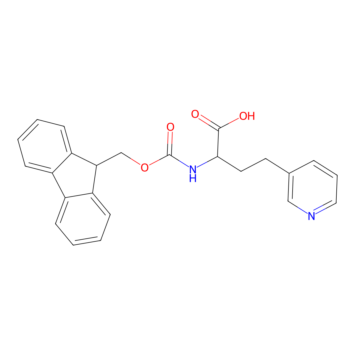 2-({[(9H-fluoren-9-yl)methoxy]carbonyl}amino)-4-(pyridin-3-yl)butanoic acid molecular structure, CAS 1701988-46-6