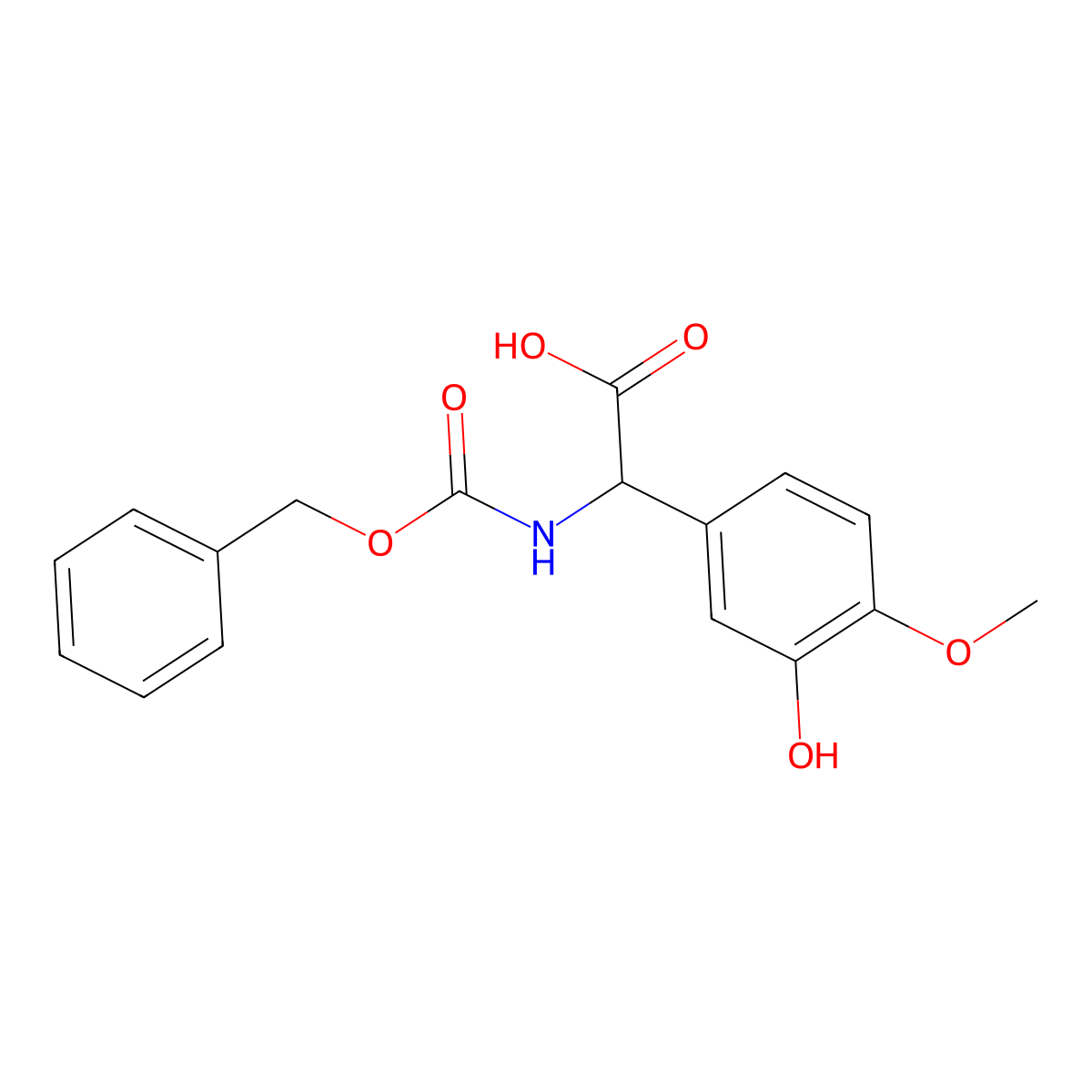 2-{[(Benzyloxy)carbonyl]amino}-2-(3-hydroxy-4-methoxyphenyl)acetic acid molecular structure, CAS 1701993-92-1