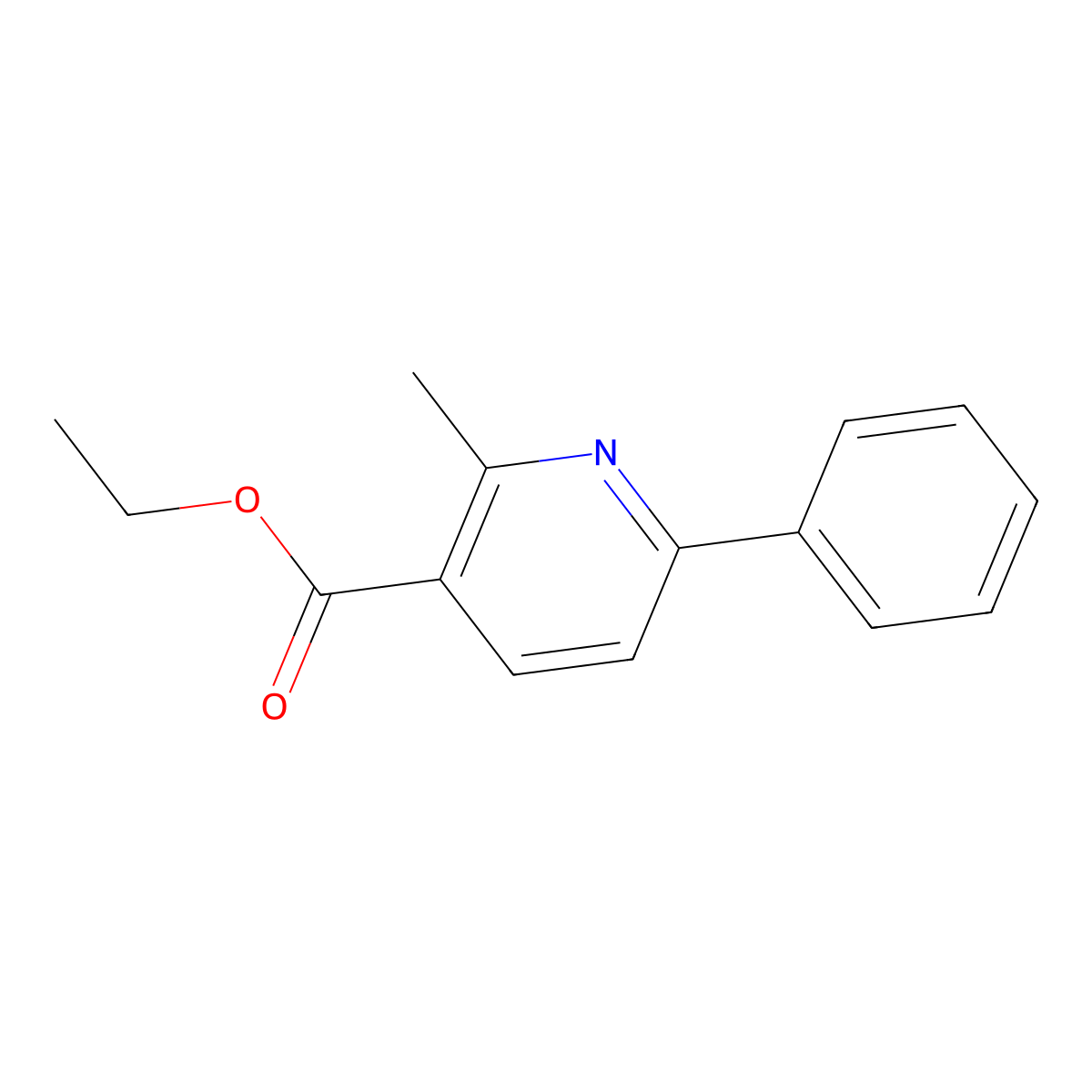 Ethyl 2-methyl-6-phenylpyridine-3-carboxylate molecular structure, CAS 1702-14-3