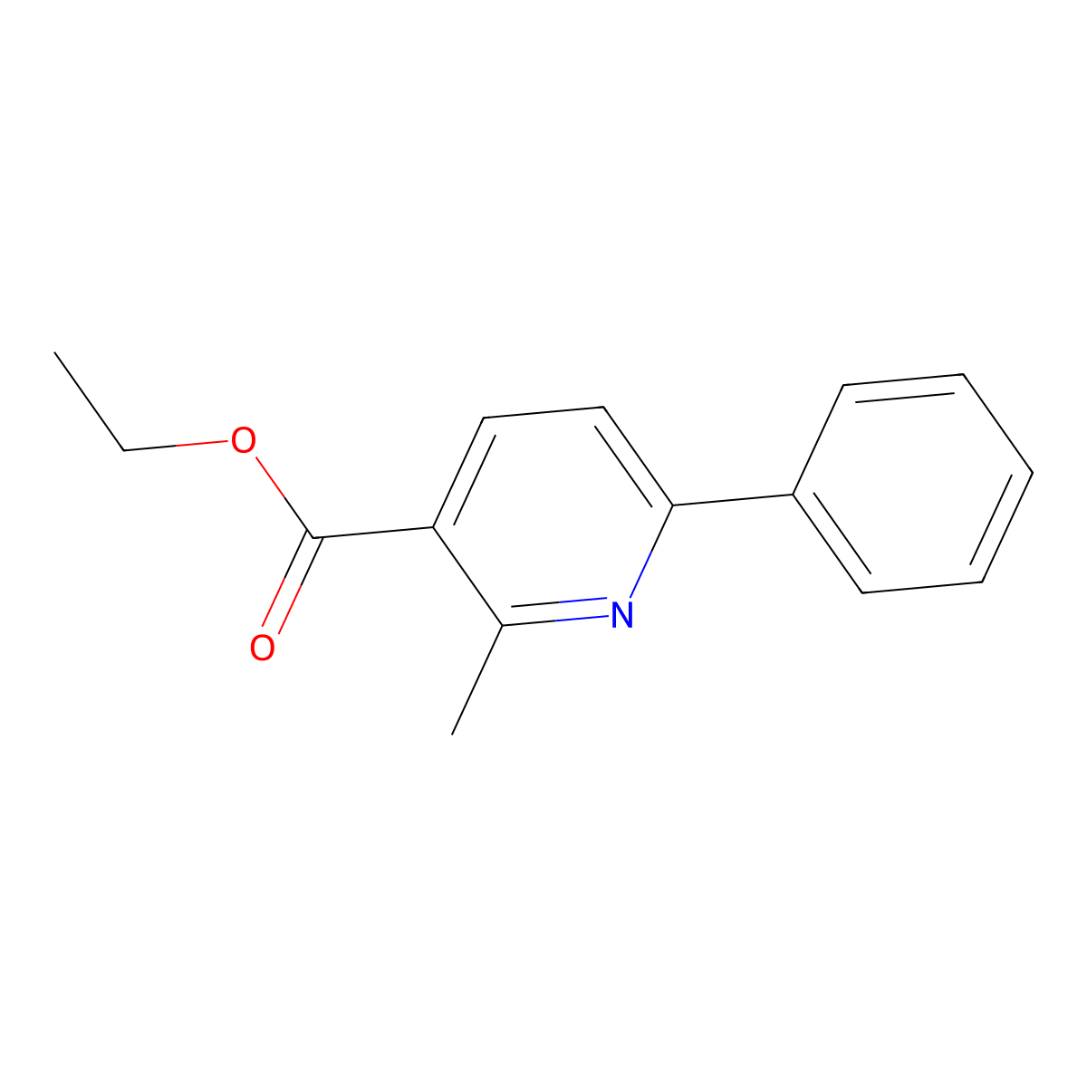Ethyl 2-methyl-6-phenylpyridine-3-carboxylate molecular structure, CAS 1702-14-3