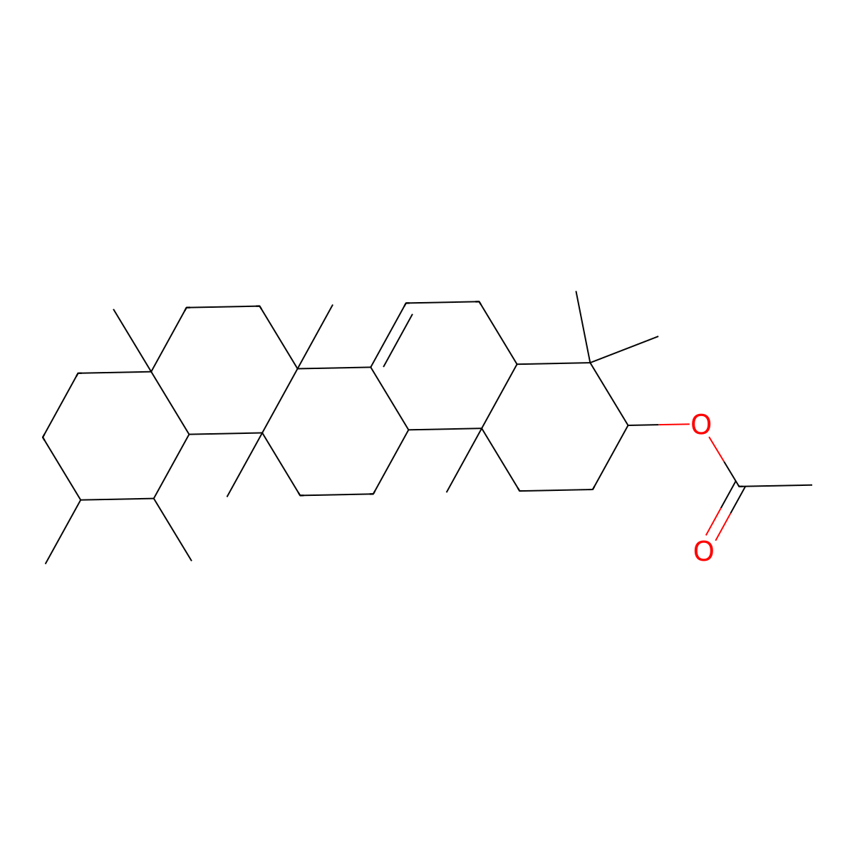 Bauerenyl acetate molecular structure, CAS 17020-04-1