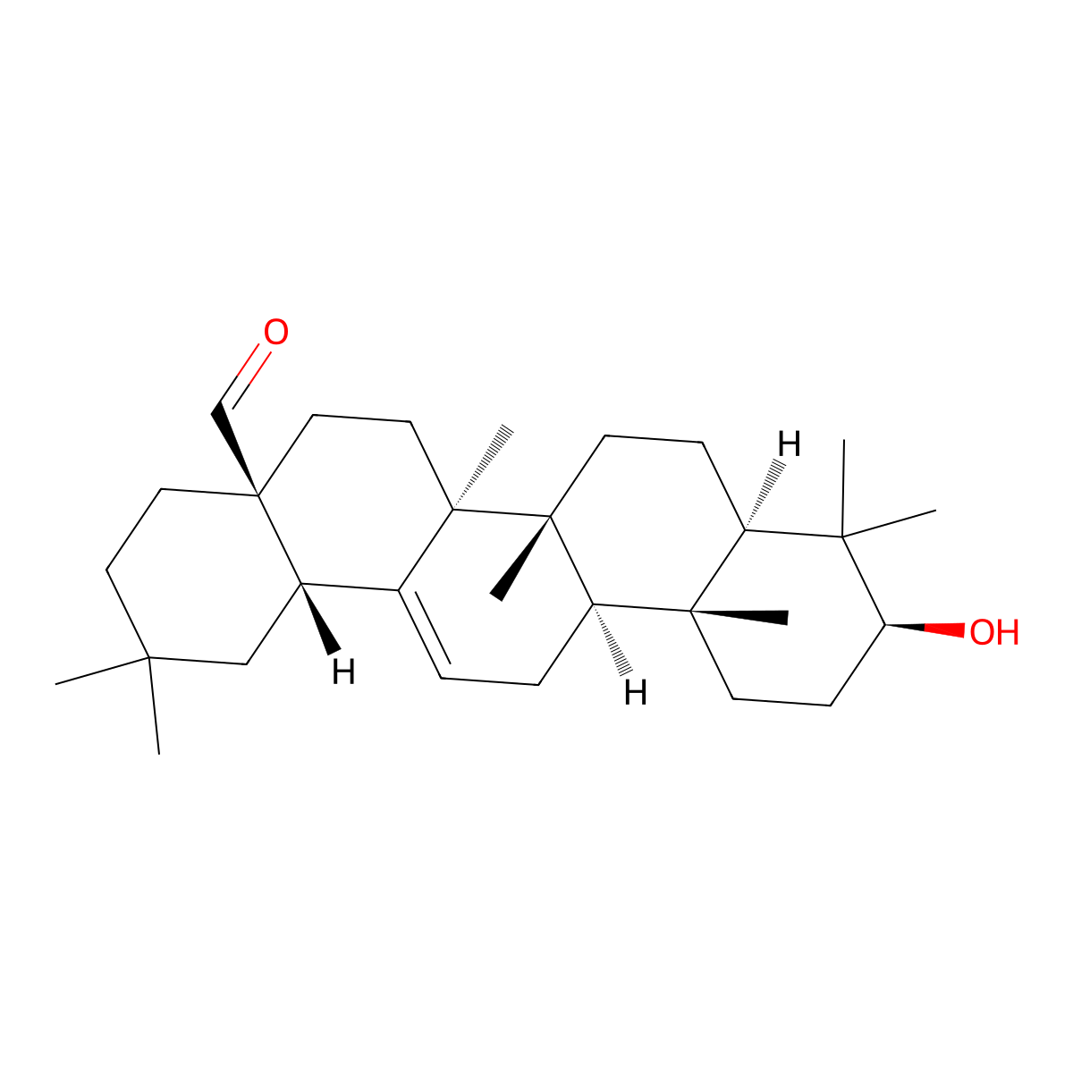 Oleanolic aldehyde molecular structure, CAS 17020-22-3