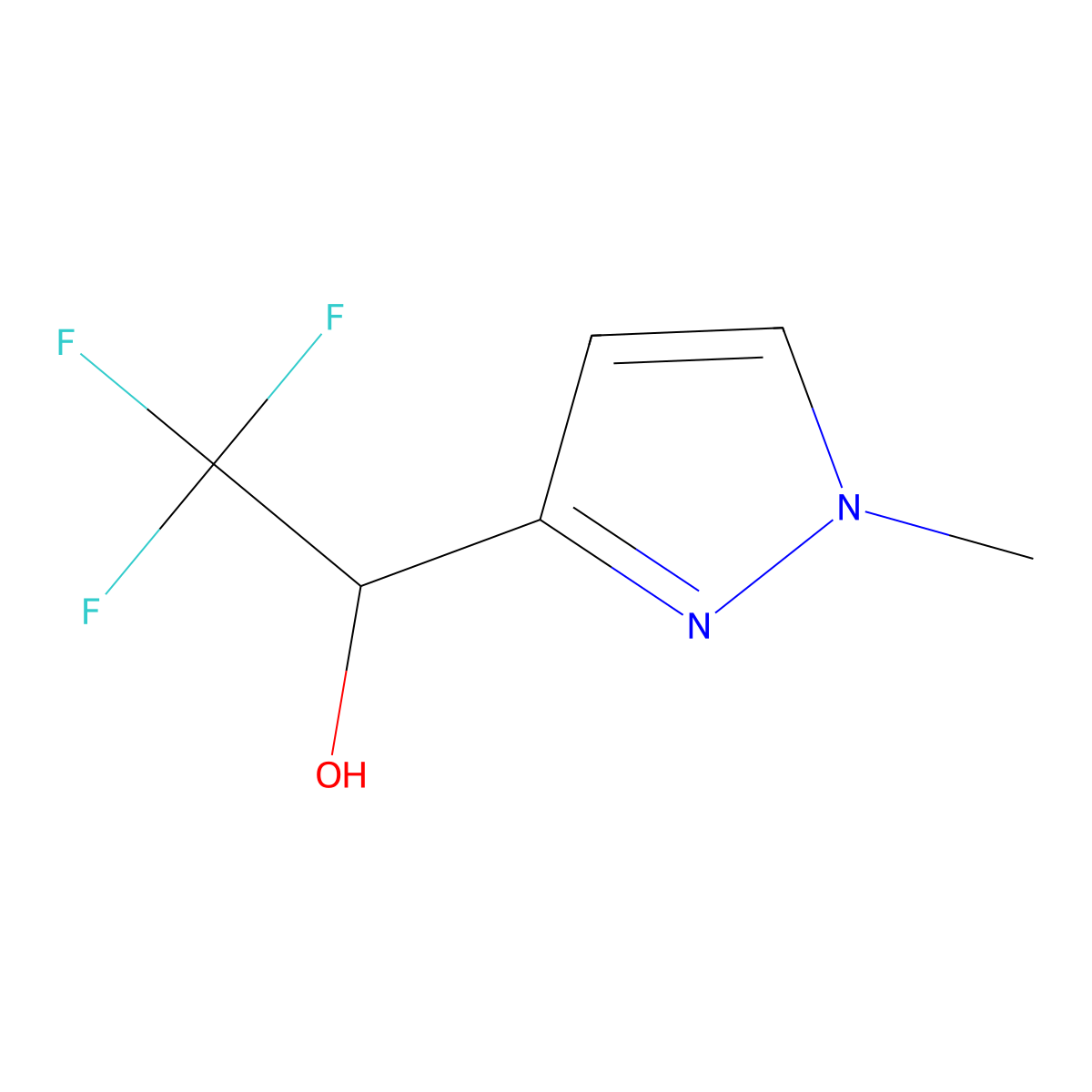 2,2,2-Trifluoro-1-(1-methyl-1h-pyrazol-3-yl)ethan-1-ol molecular structure, CAS 1702007-70-2