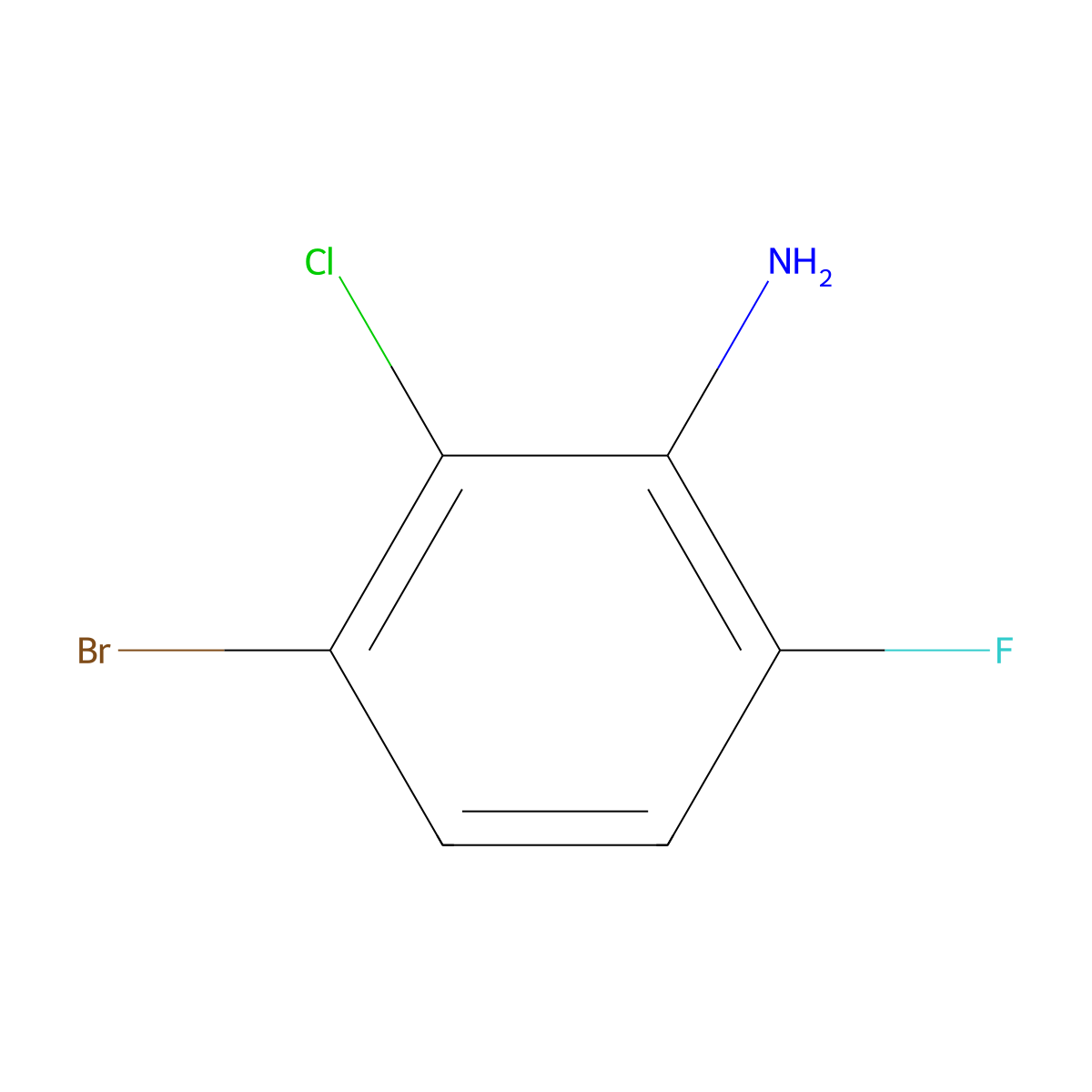 3-Bromo-2-chloro-6-fluoroaniline molecular structure, CAS 1702023-23-1