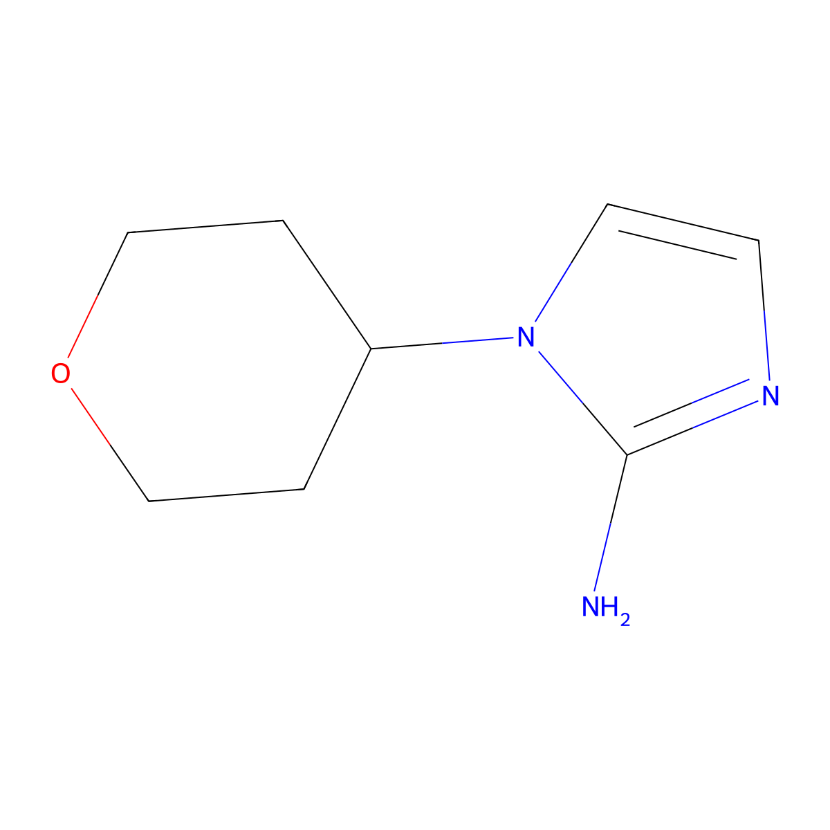 1-(Tetrahydro-2H-pyran-4-yl)-1H-imidazol-2-amine molecular structure, CAS 1702028-84-9