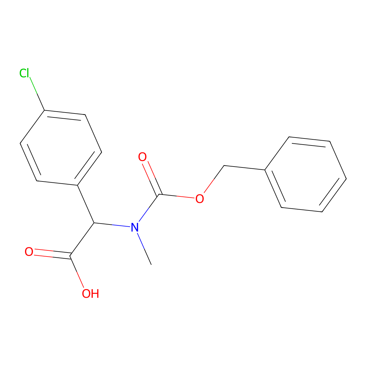 2-{[(Benzyloxy)carbonyl](methyl)amino}-2-(4-chlorophenyl)acetic acid molecular structure, CAS 1702030-16-7
