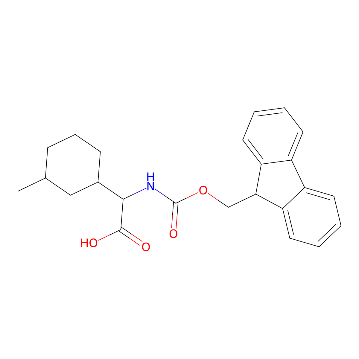 2-({[(9H-fluoren-9-yl)methoxy]carbonyl}amino)-2-(3-methylcyclohexyl)acetic acid molecular structure, CAS 1702030-70-3