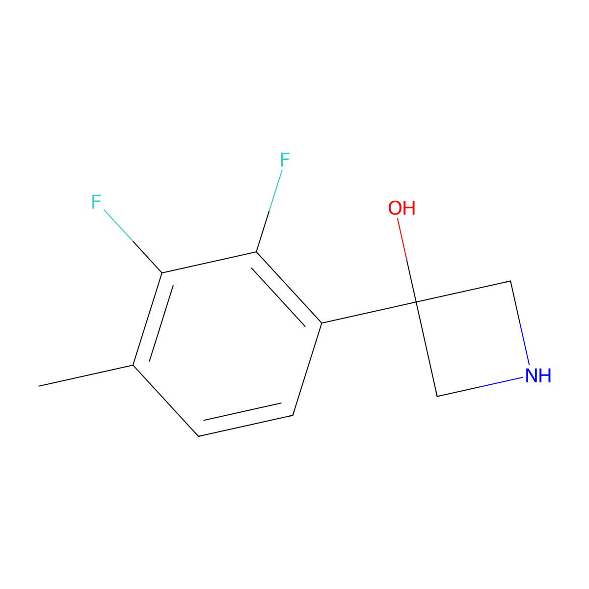 3-(2,3-Difluoro-4-methylphenyl)azetidin-3-ol molecular structure, CAS 1702038-12-7