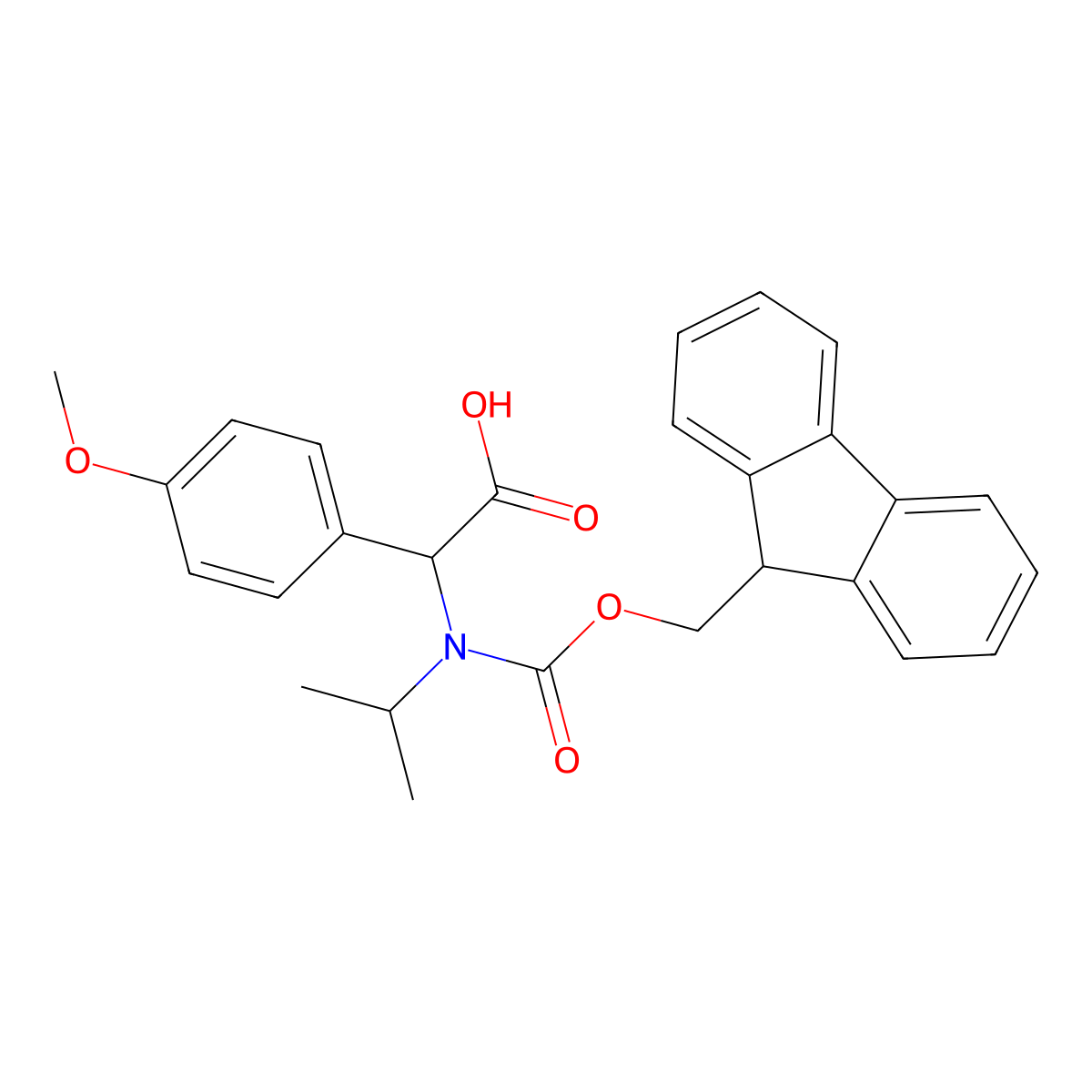 2-({[(9H-fluoren-9-yl)methoxy]carbonyl}(propan-2-yl)amino)-2-(4-methoxyphenyl)acetic acid molecular structure, CAS 1702048-36-9