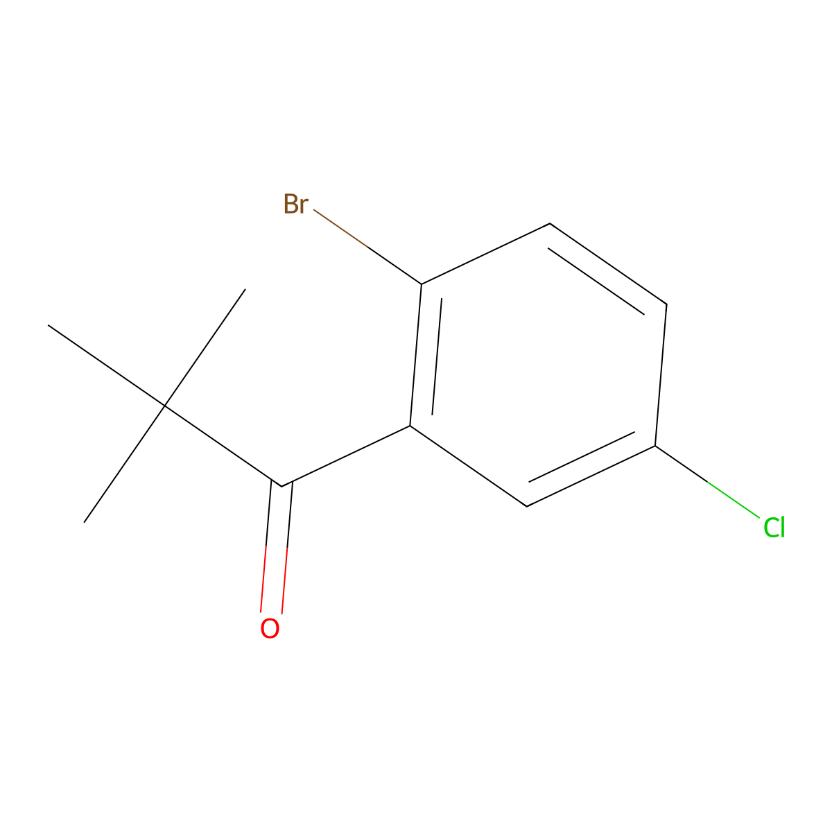 1-(2-Bromo-5-chlorophenyl)-2,2-dimethyl-1-propanone molecular structure, CAS 1702049-29-3
