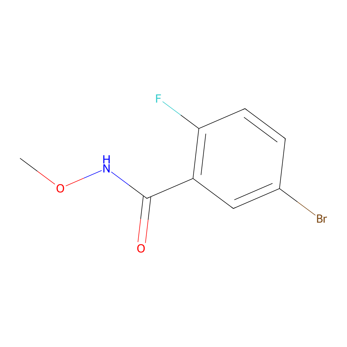 5-Bromo-2-fluoro-N-methoxybenzamide molecular structure, CAS 1702052-32-1
