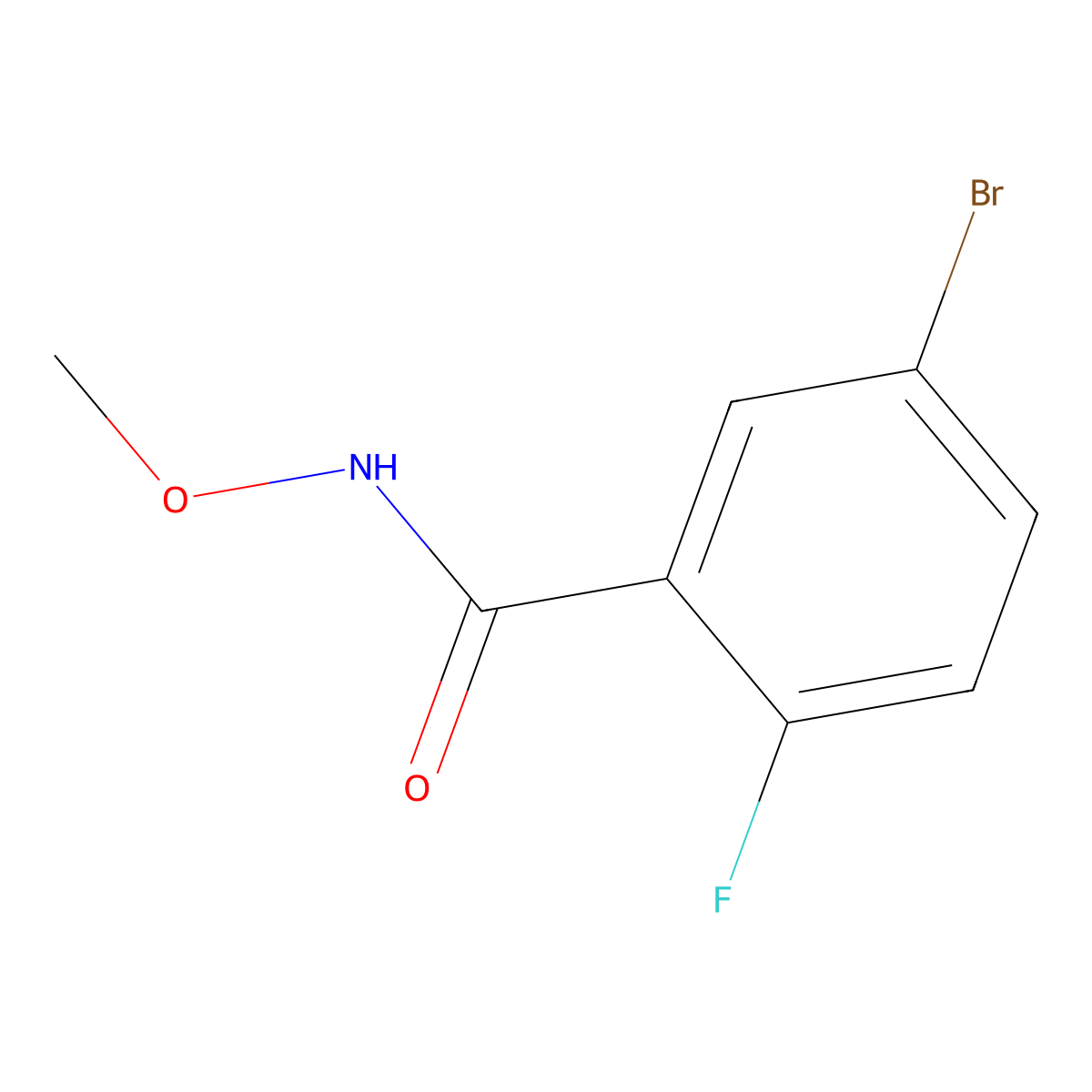 5-Bromo-2-fluoro-N-methoxybenzamide molecular structure, CAS 1702052-32-1