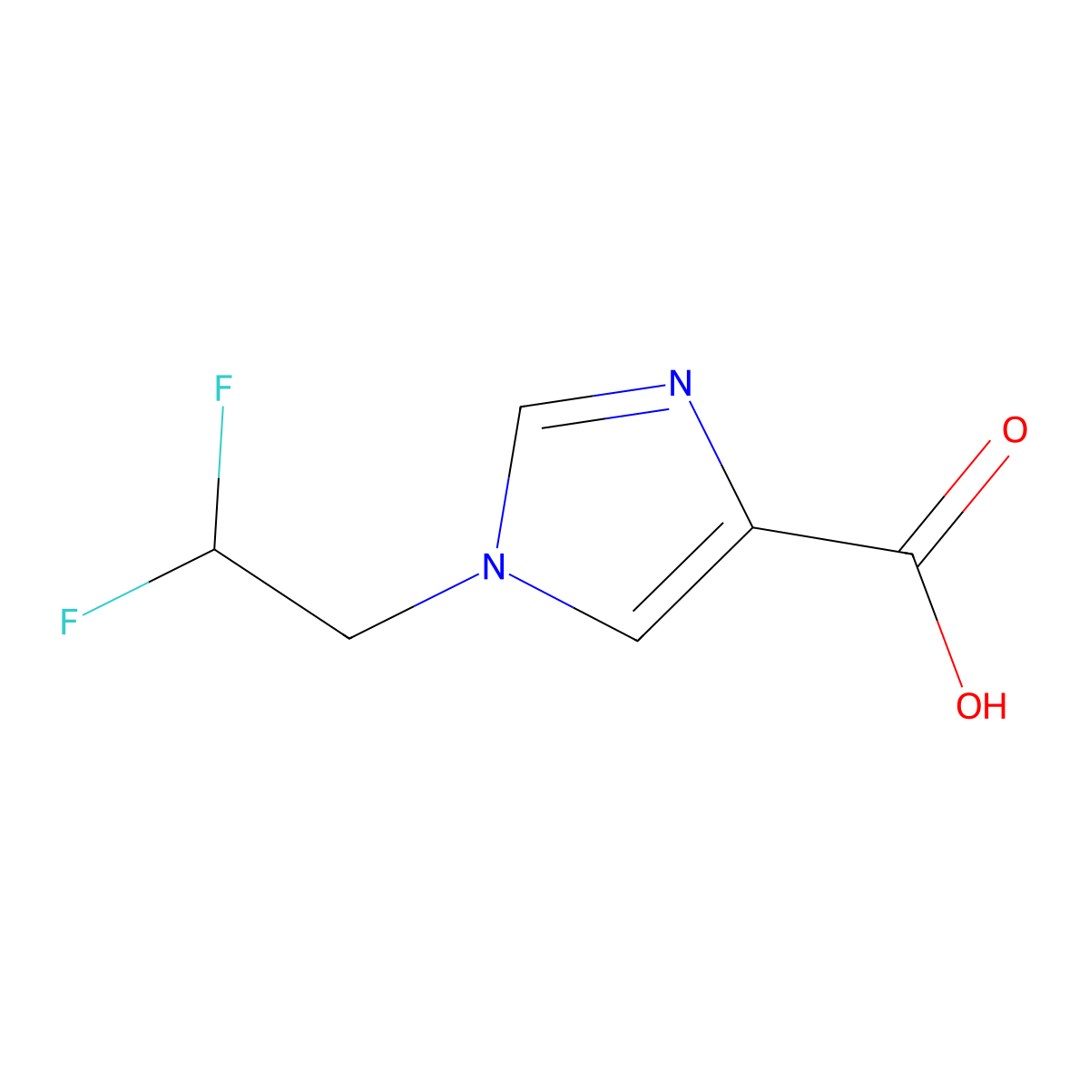 1-(2,2-difluoroethyl)-1H-imidazole-4-carboxylic acid molecular structure, CAS 1702058-75-0