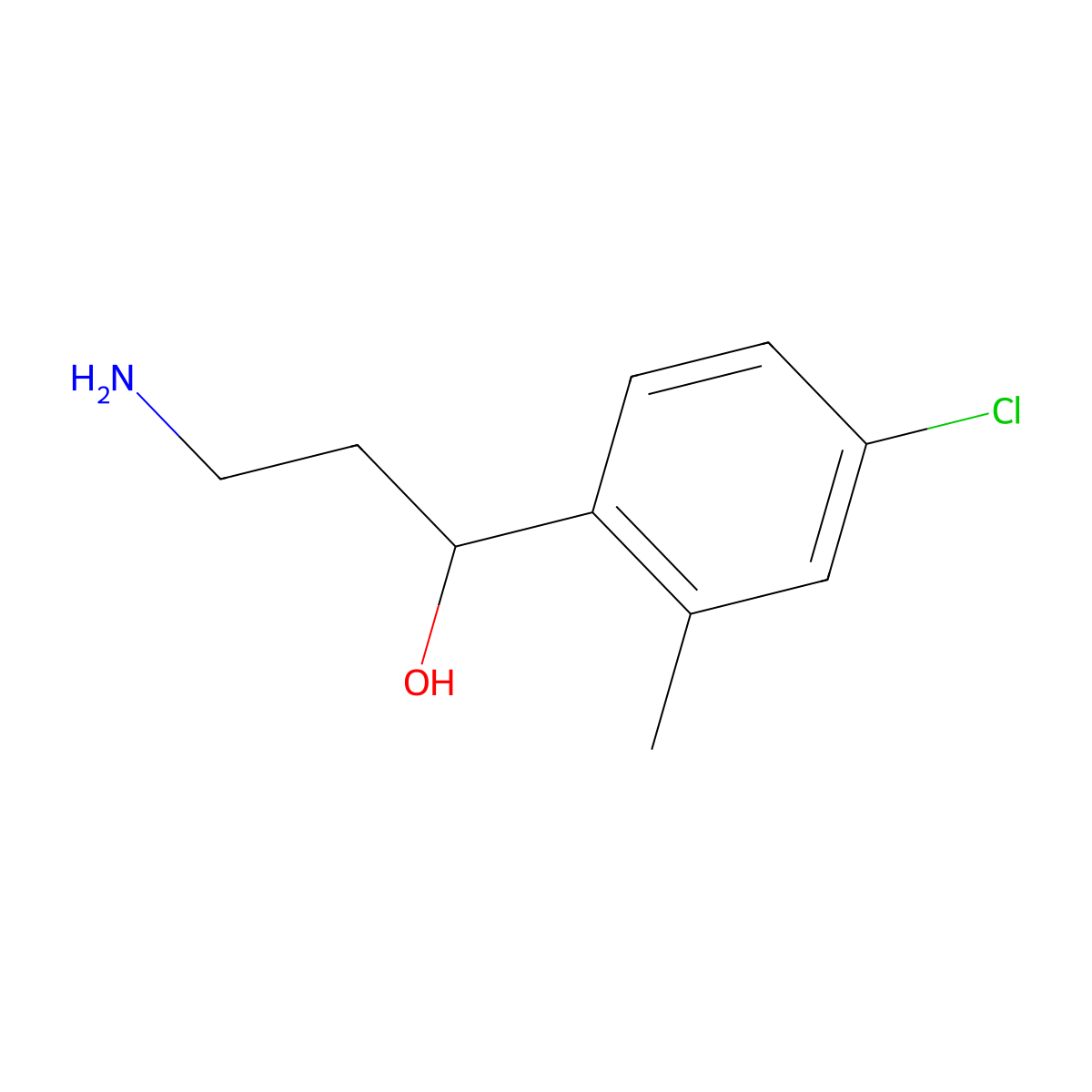 3-Amino-1-(4-chloro-2-methylphenyl)propan-1-ol molecular structure, CAS 1702066-91-8