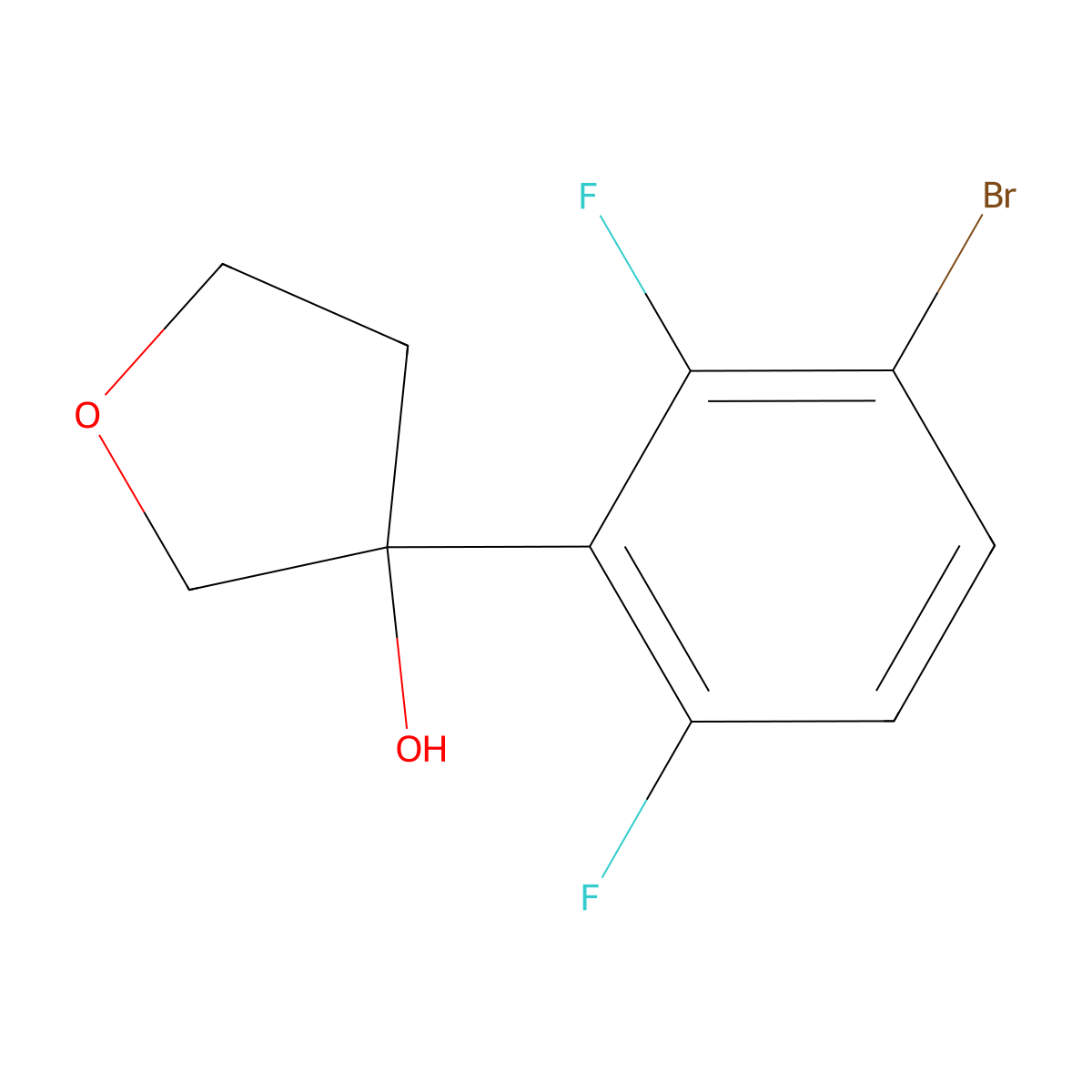 3-(3-Bromo-2,6-difluorophenyl)tetrahydro-3-furanol molecular structure, CAS 1702069-59-7