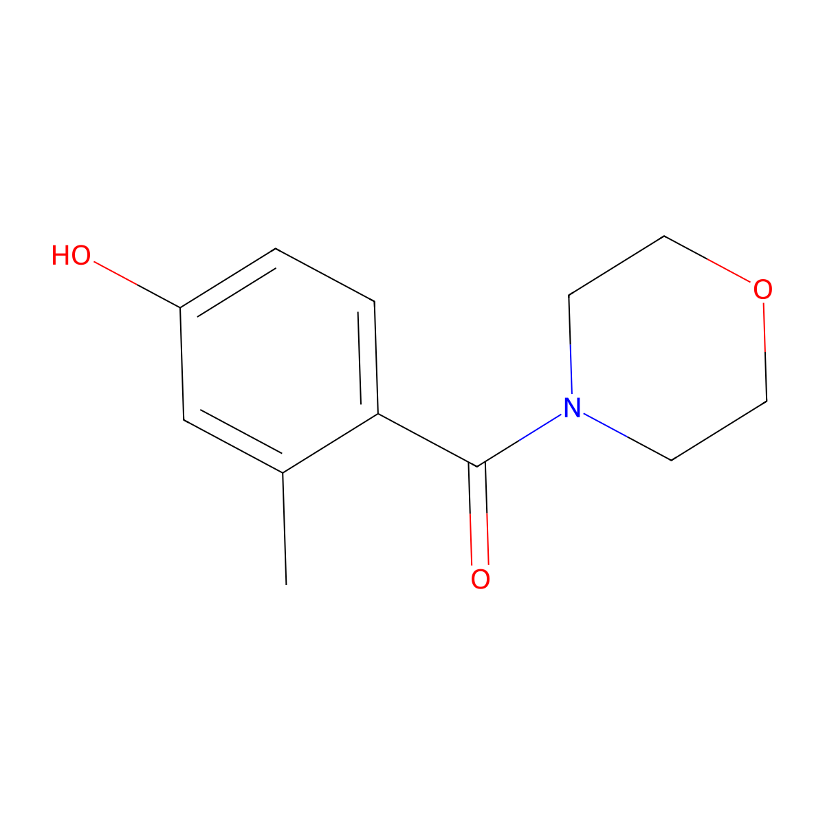 (4-Hydroxy-2-methyl-phenyl)-morpholin-4-yl-methanone molecular structure, CAS 1702070-23-2