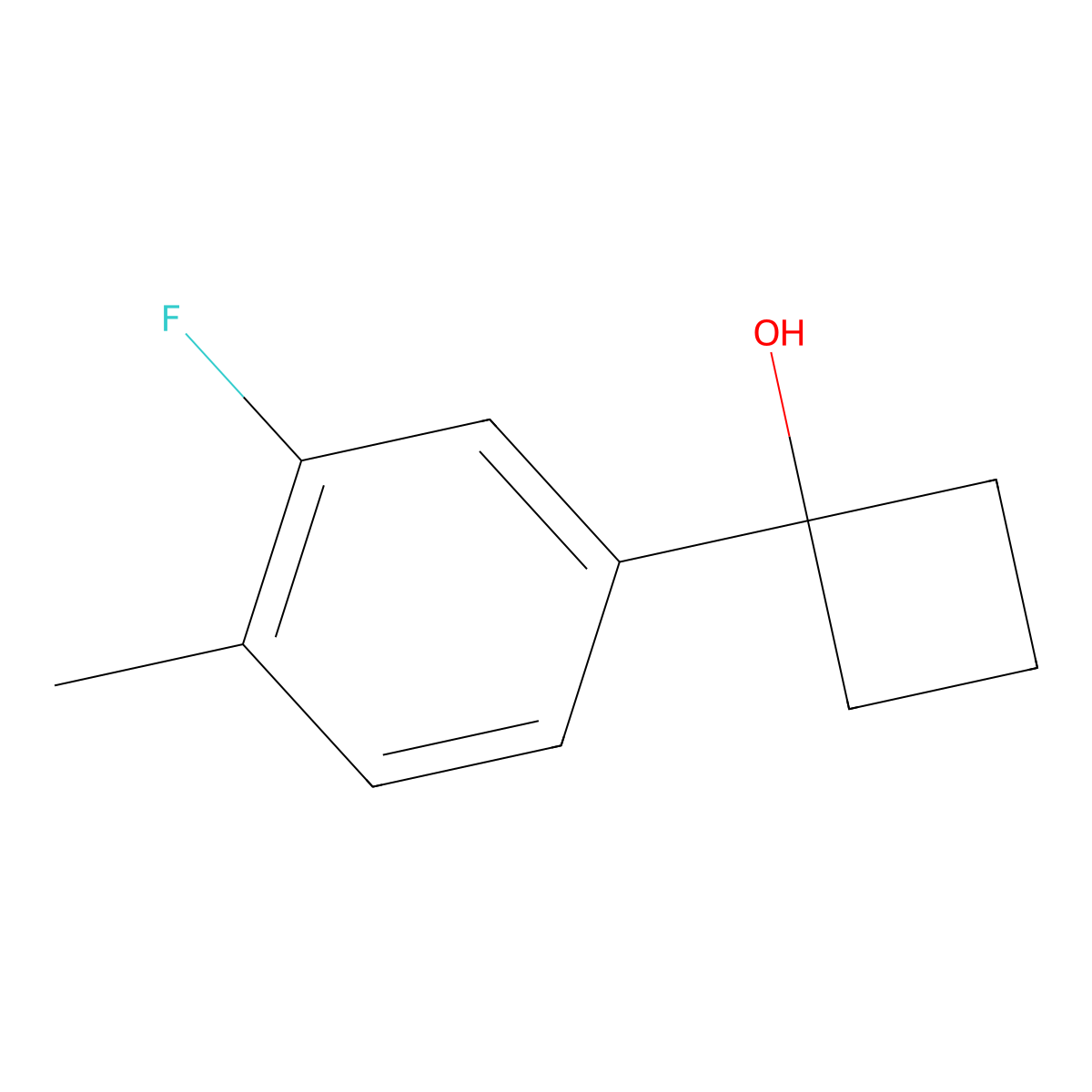 1-(3-Fluoro-4-methylphenyl)cyclobutanol molecular structure, CAS 1702076-32-1