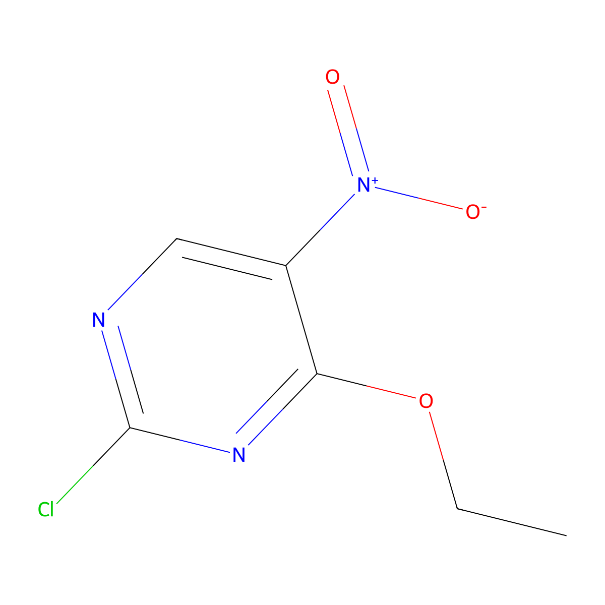 2-Chloro-4-ethoxy-5-nitropyrimidine molecular structure, CAS 1702077-93-7