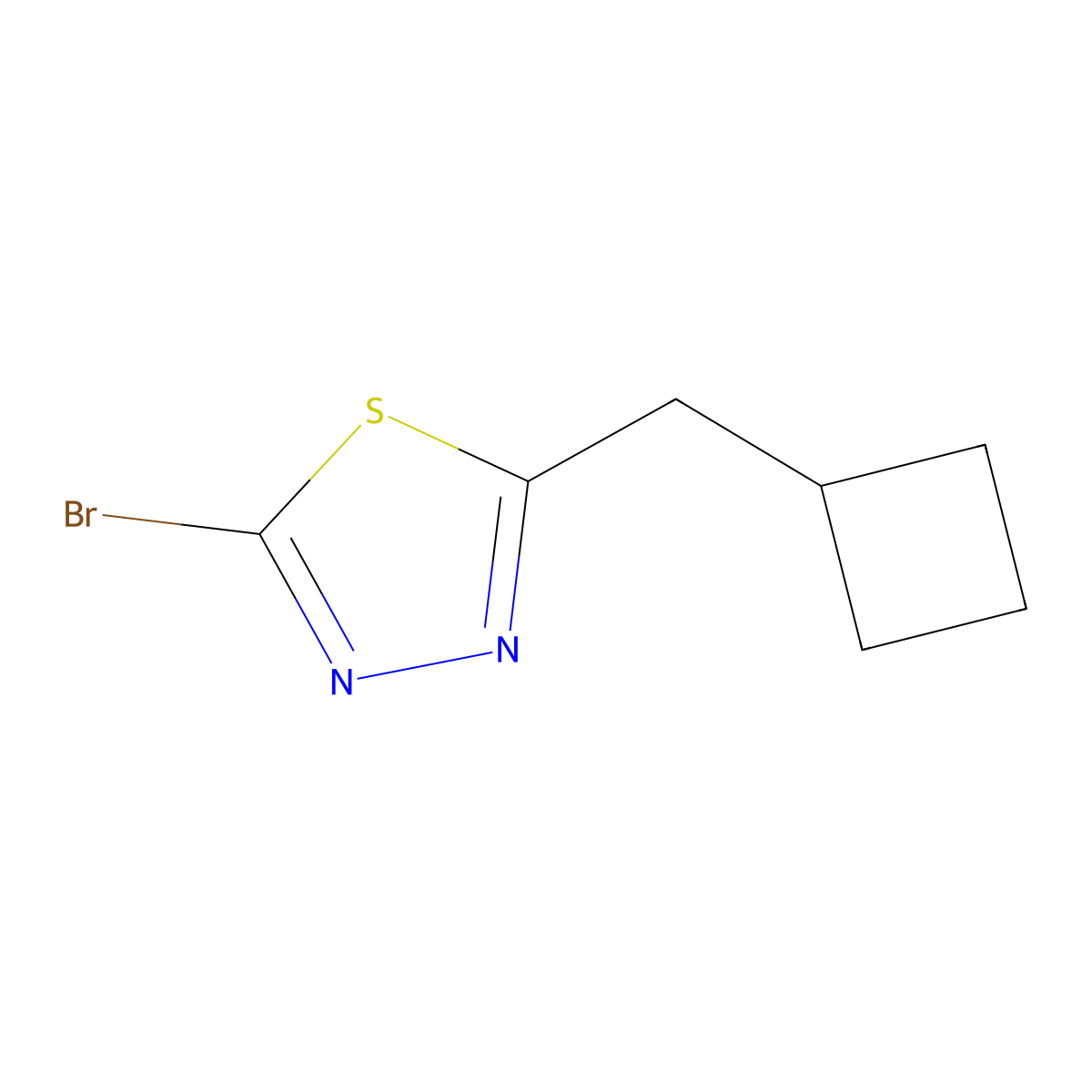 2-Bromo-5-(cyclobutylmethyl)-1,3,4-thiadiazole molecular structure, CAS 1702078-39-4