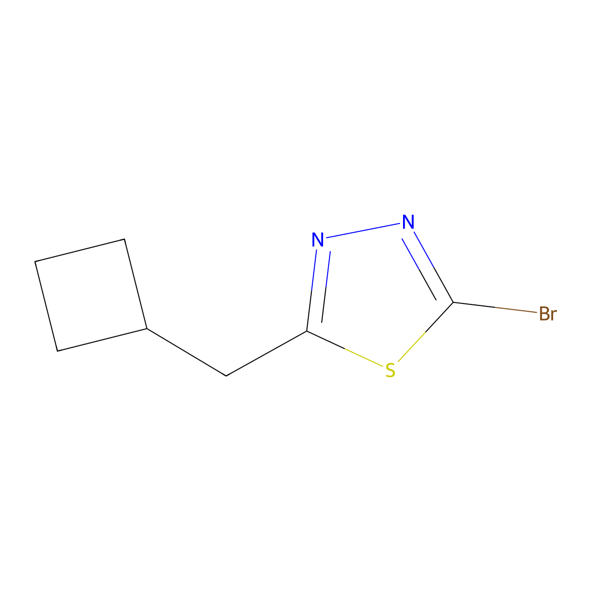 2-Bromo-5-(cyclobutylmethyl)-1,3,4-thiadiazole molecular structure, CAS 1702078-39-4