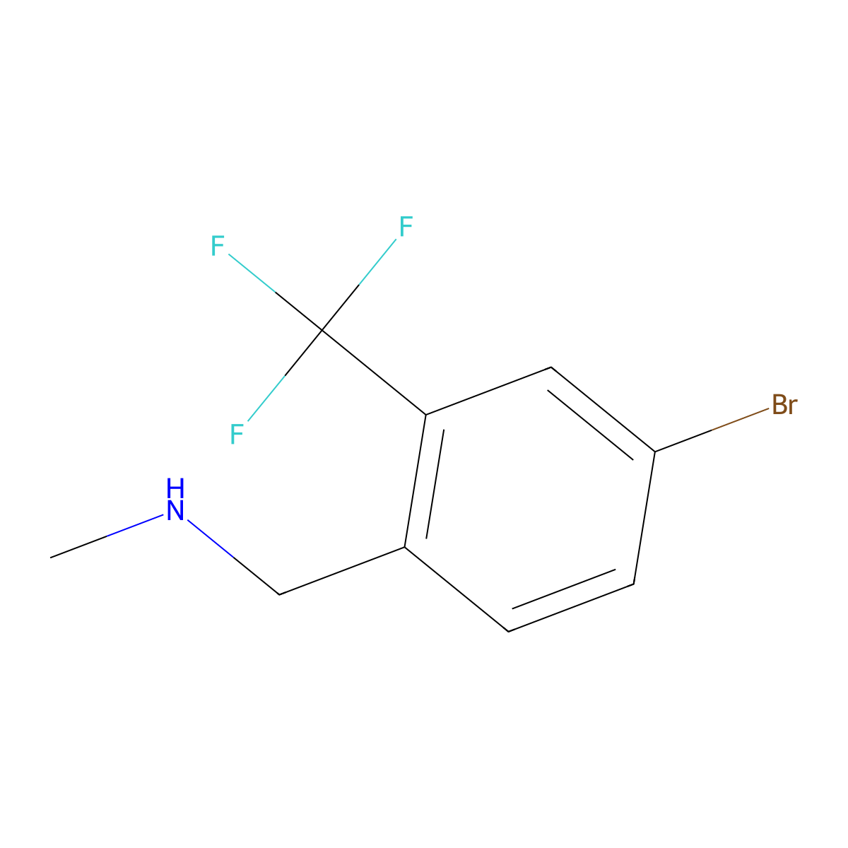 {[4-Bromo-2-(trifluoromethyl)phenyl]methyl}(methyl)amine molecular structure, CAS 1702083-45-1