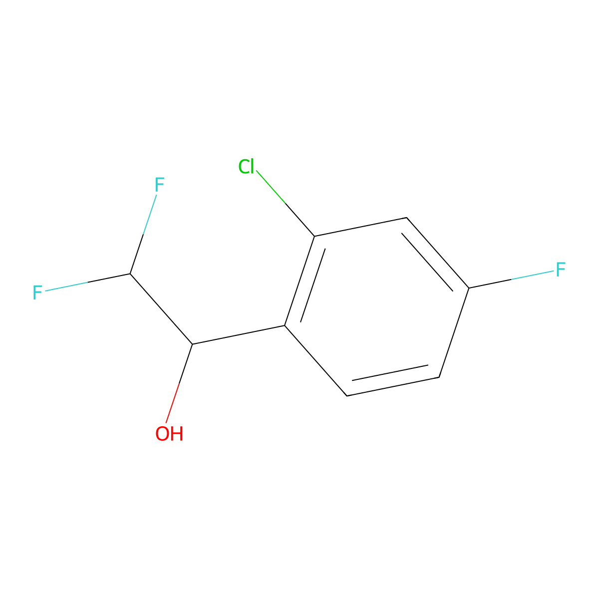 1-(2-Chloro-4-fluorophenyl)-2,2-difluoroethan-1-ol molecular structure, CAS 1702088-39-8