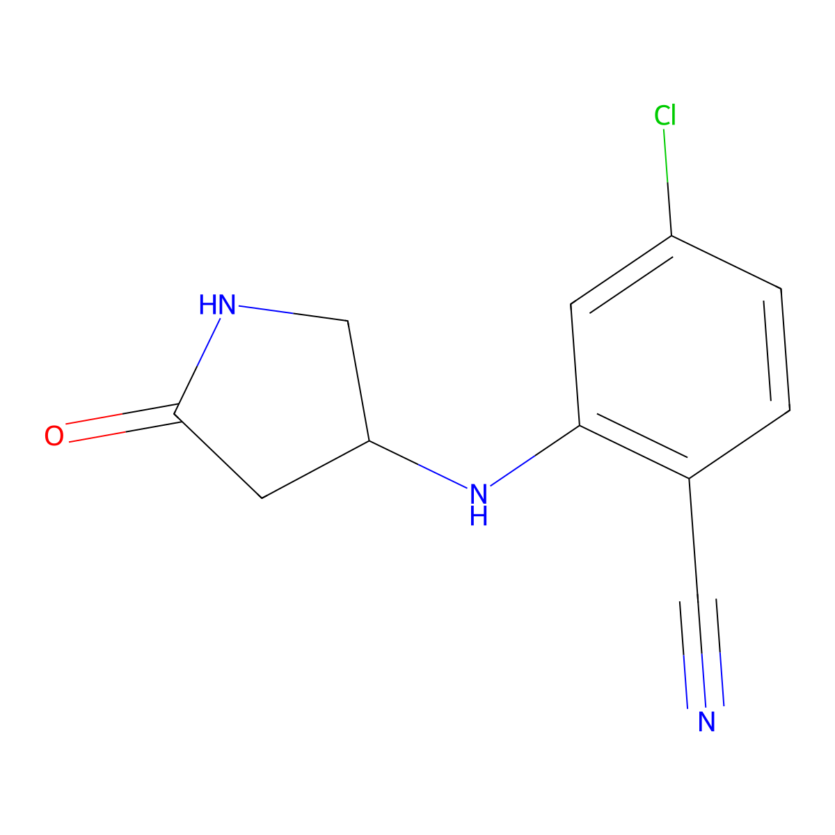 4-Chloro-2-[(5-oxopyrrolidin-3-yl)amino]benzonitrile molecular structure, CAS 1702098-56-3