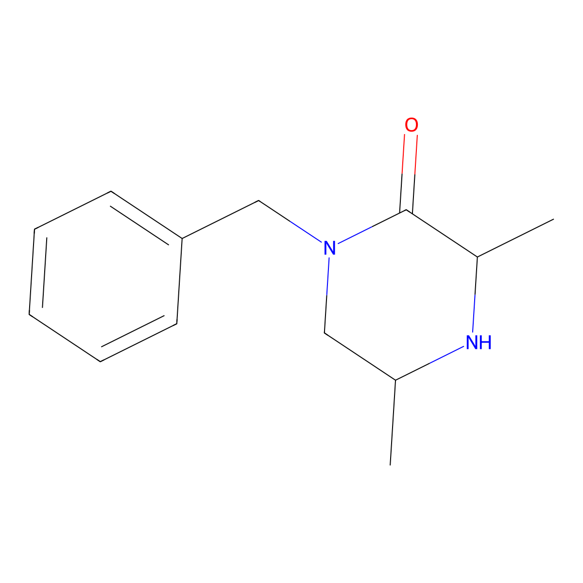 (3S,5S)-1-benzyl-3,5-dimethylpiperazin-2-one molecular structure, CAS 170211-02-6