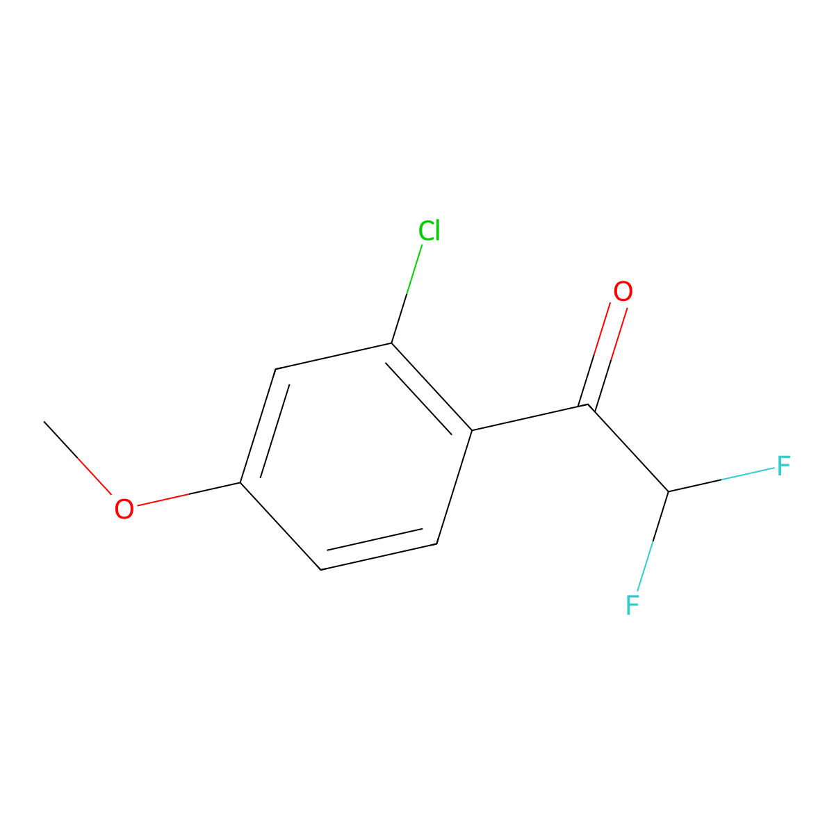 1-(2-Chloro-4-methoxyphenyl)-2,2-difluoroethan-1-one molecular structure, CAS 1702121-28-5