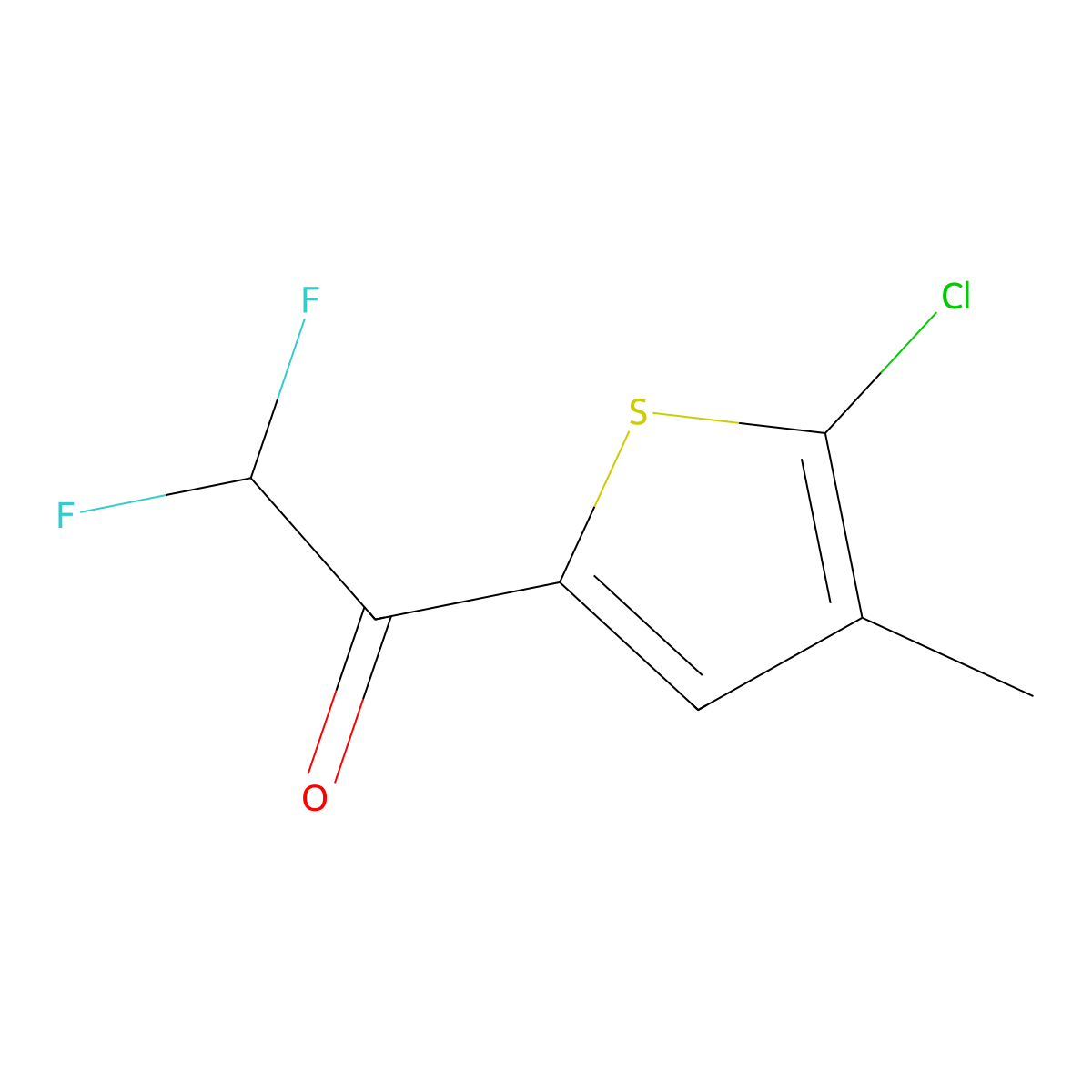 1-(5-Chloro-4-methylthiophen-2-yl)-2,2-difluoroethanone molecular structure, CAS 1702137-38-9