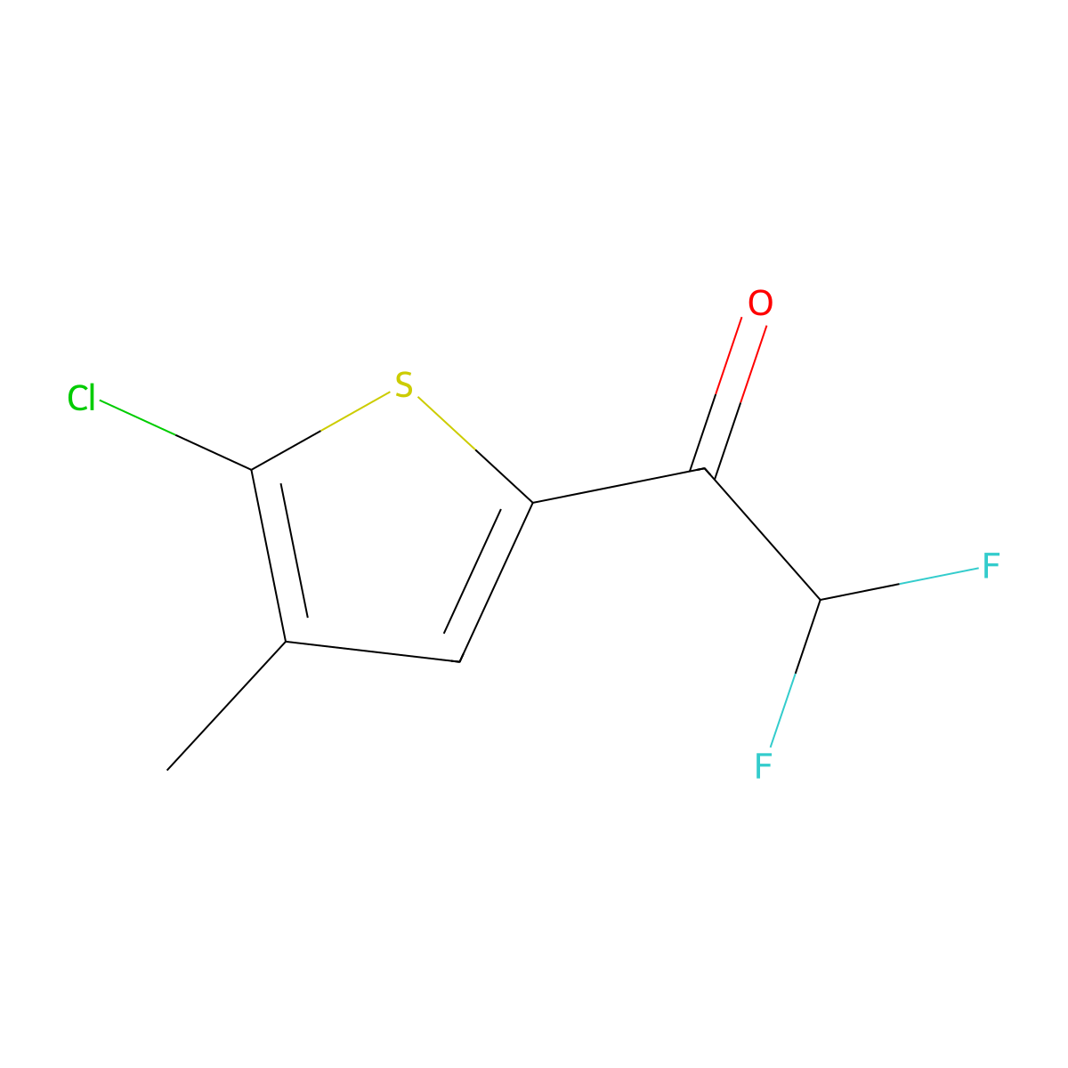 1-(5-Chloro-4-methylthiophen-2-yl)-2,2-difluoroethanone molecular structure, CAS 1702137-38-9