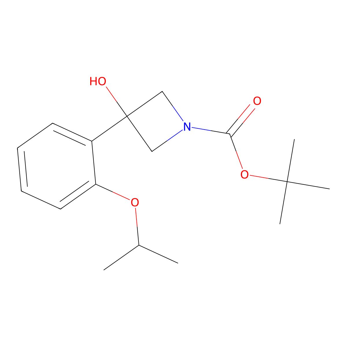 tert-Butyl 3-hydroxy-3-[2-(propan-2-yloxy)phenyl]azetidine-1-carboxylate molecular structure, CAS 1702150-36-4