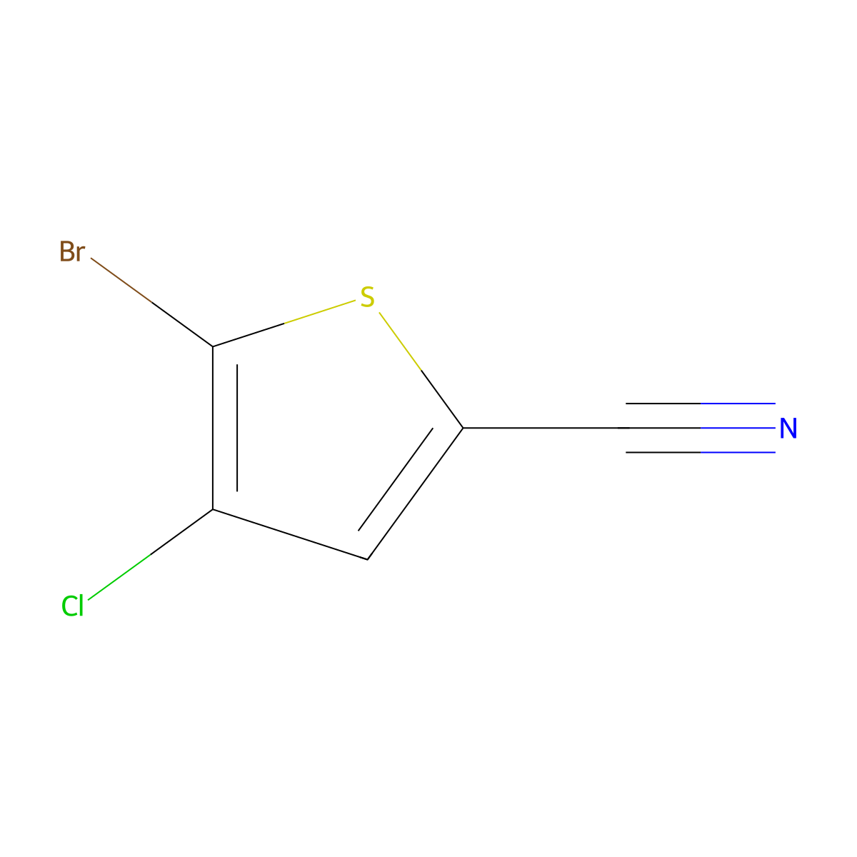 5-Bromo-4-chlorothiophene-2-carbonitrile molecular structure, CAS 1702153-53-4