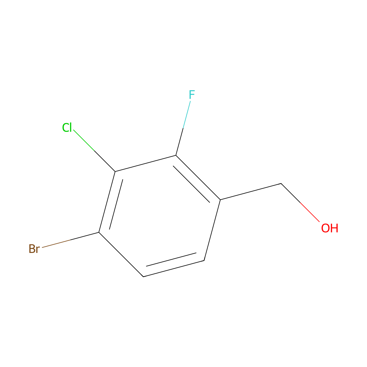4-Bromo-3-chloro-2-fluorobenzyl alcohol molecular structure, CAS 1702154-18-4