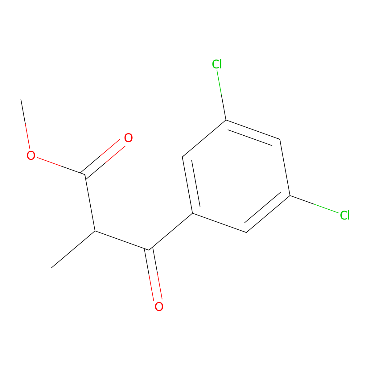 Methyl 3-(3,5-dichlorophenyl)-2-methyl-3-oxopropanoate molecular structure, CAS 1702155-16-5