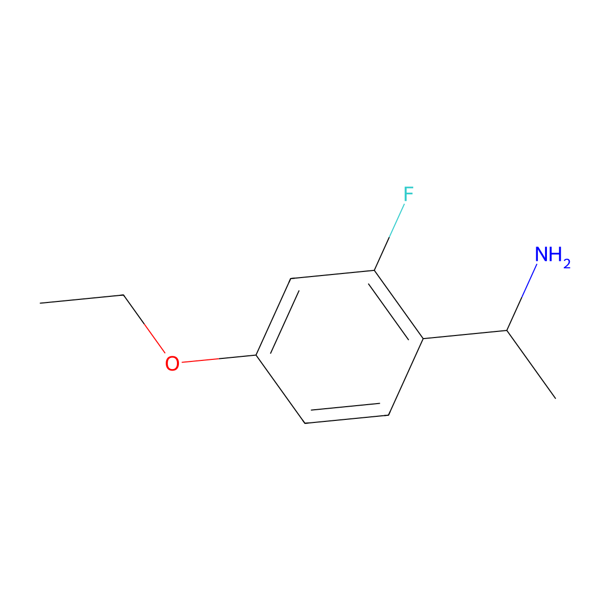 1-(4-Ethoxy-2-fluorophenyl)ethan-1-amine molecular structure, CAS 1702169-26-3